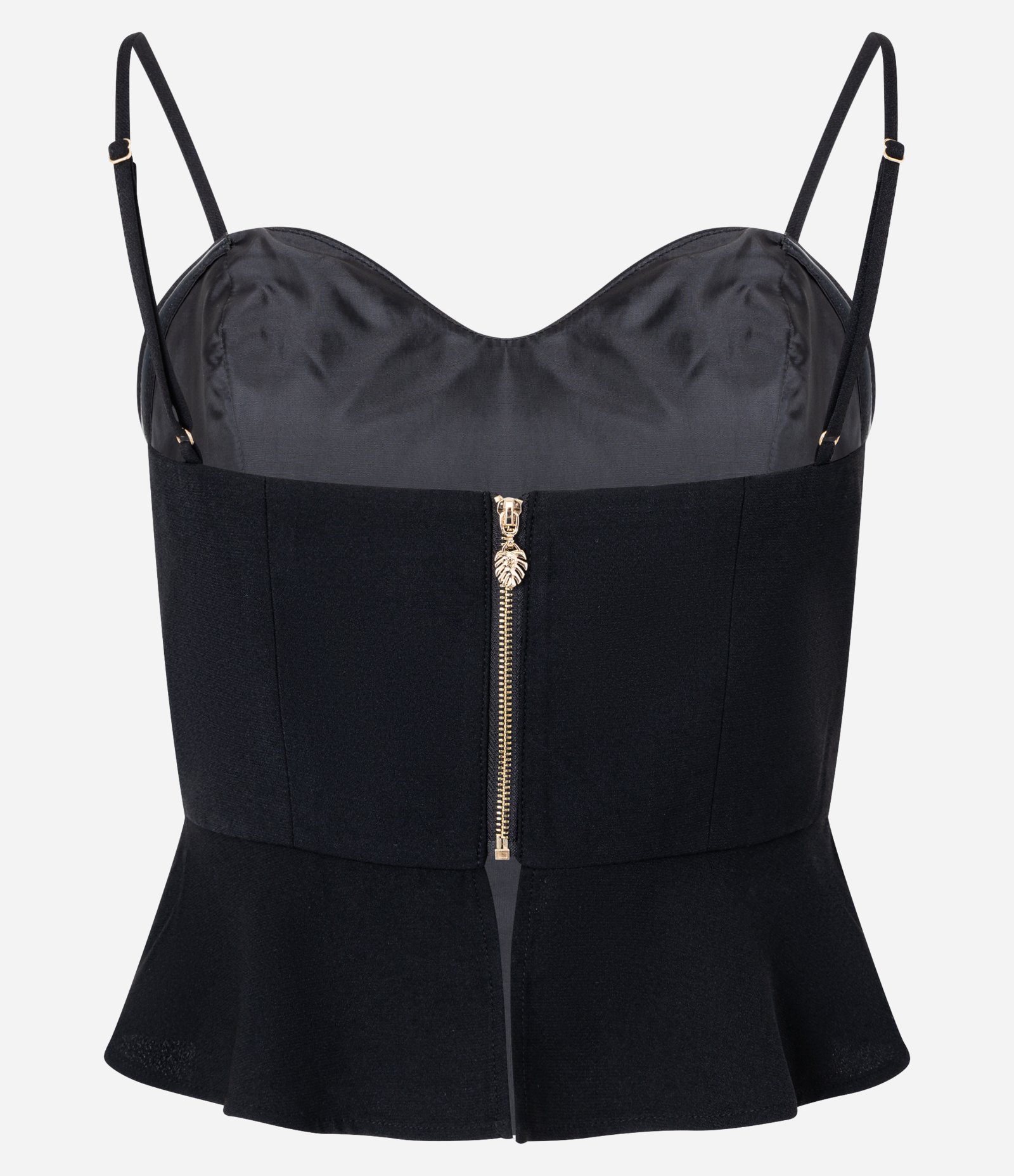 Blusa Corsetada em Crepe com Babado Peplum 6