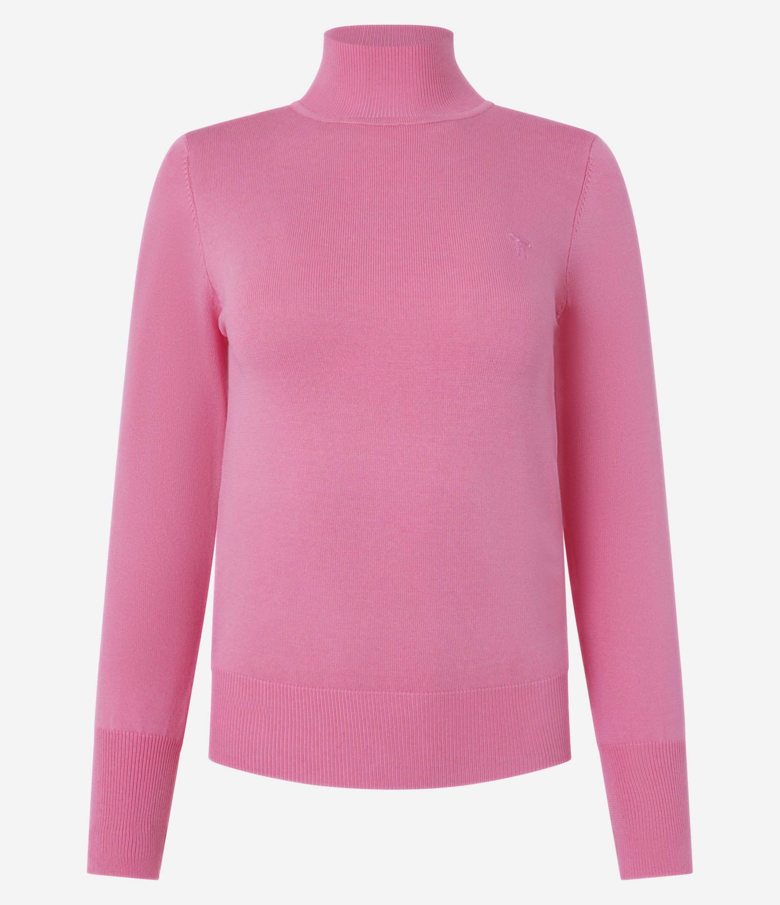 Blusa em Viscose com Gola Alta e Lacinho Bordado Rosa 5