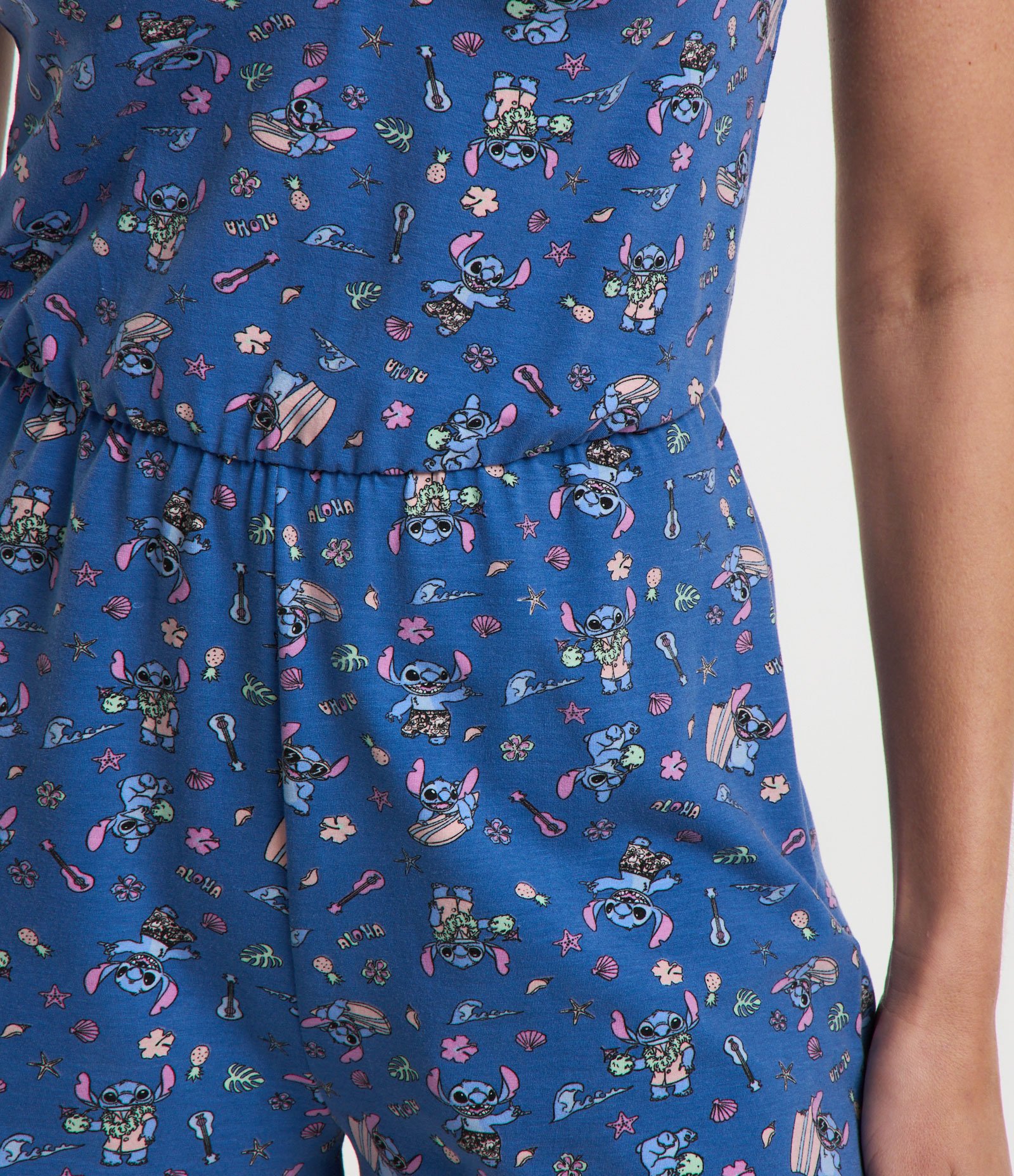 Pijama Macaquinho em Viscose com Estampa Stitch Azul 2