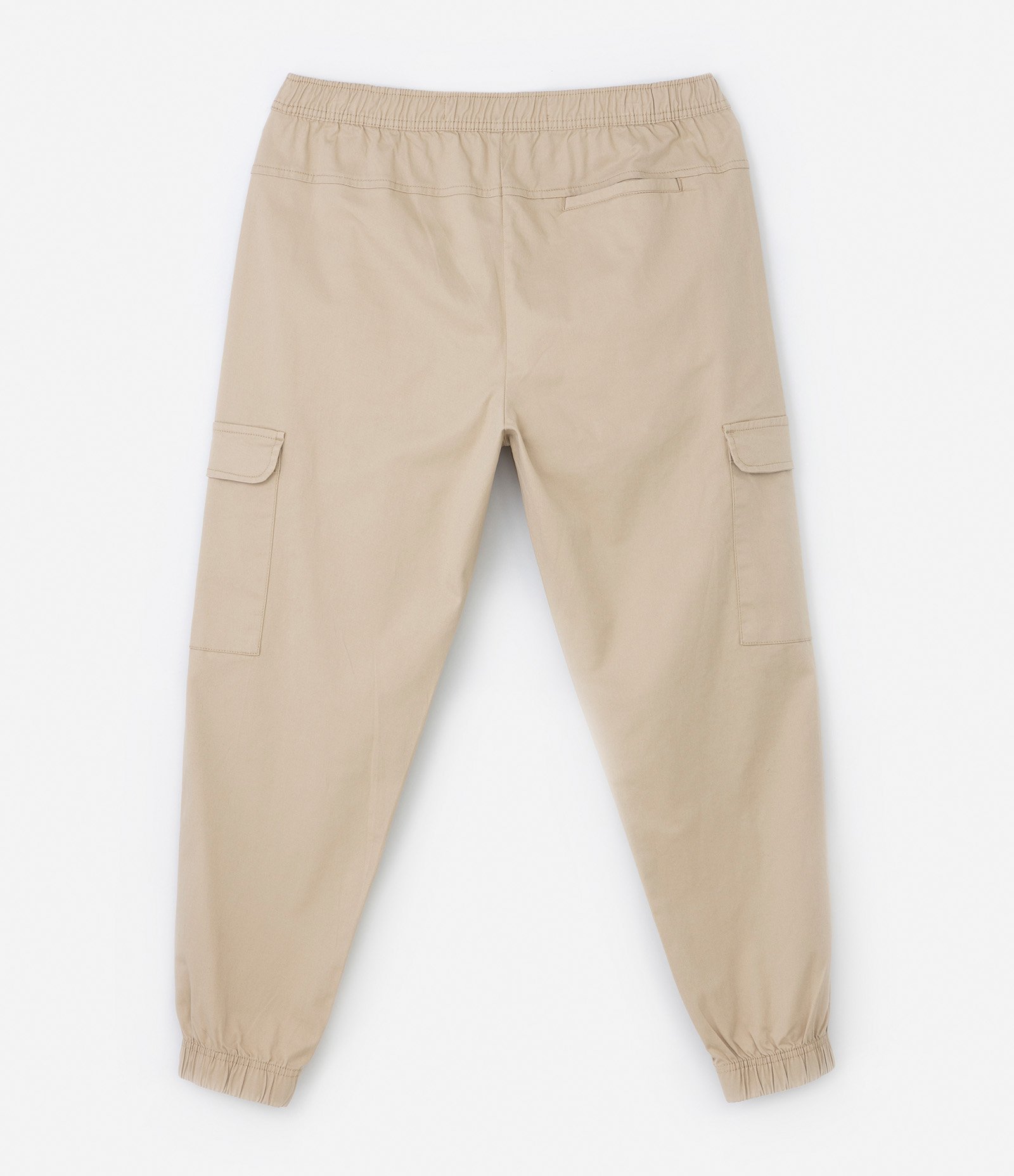 Calça Jogger em Sarja com Bolsos Cargo Bege 6