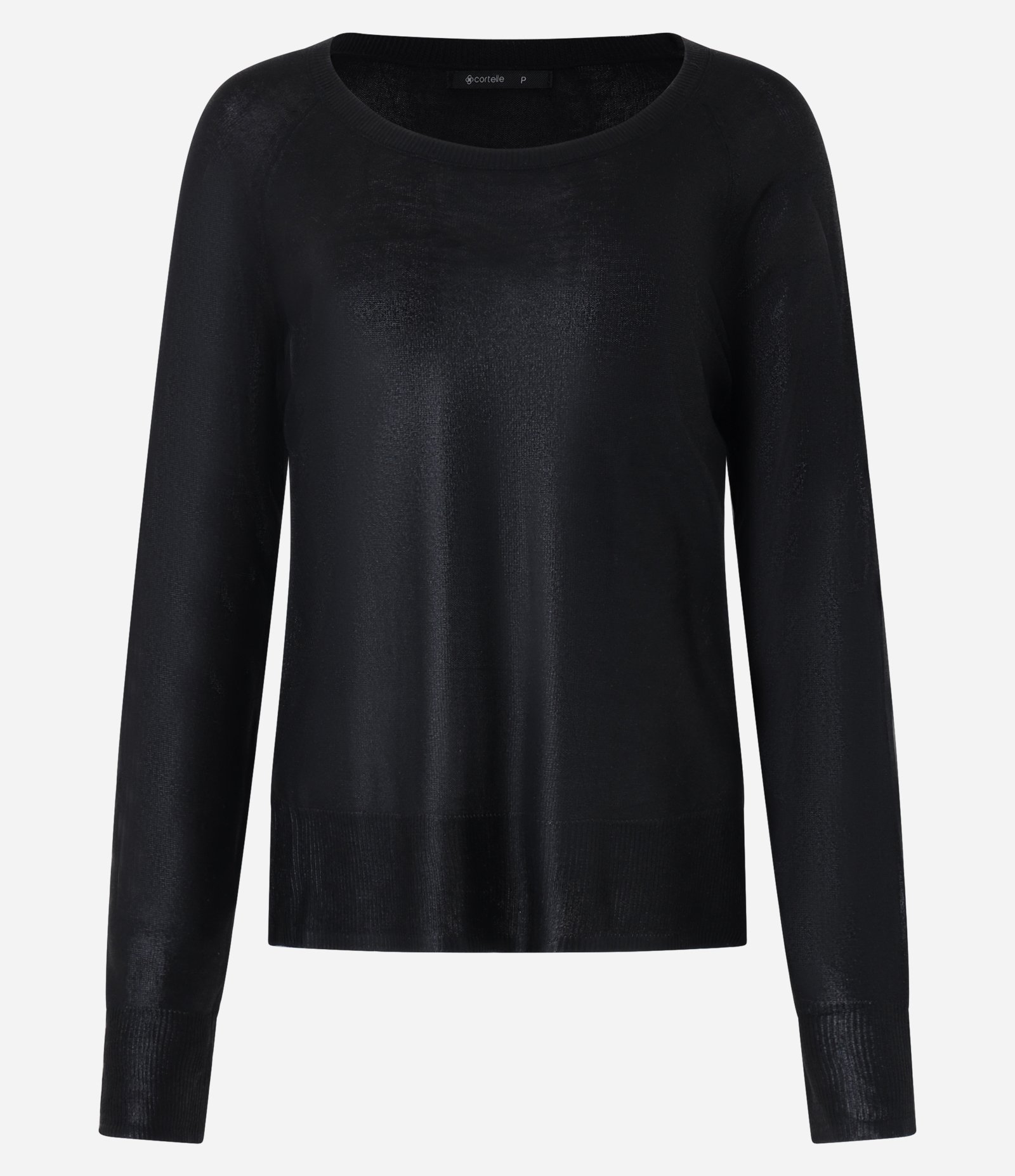 Blusa em Tricô com Cava Raglan e Foil Preto 7