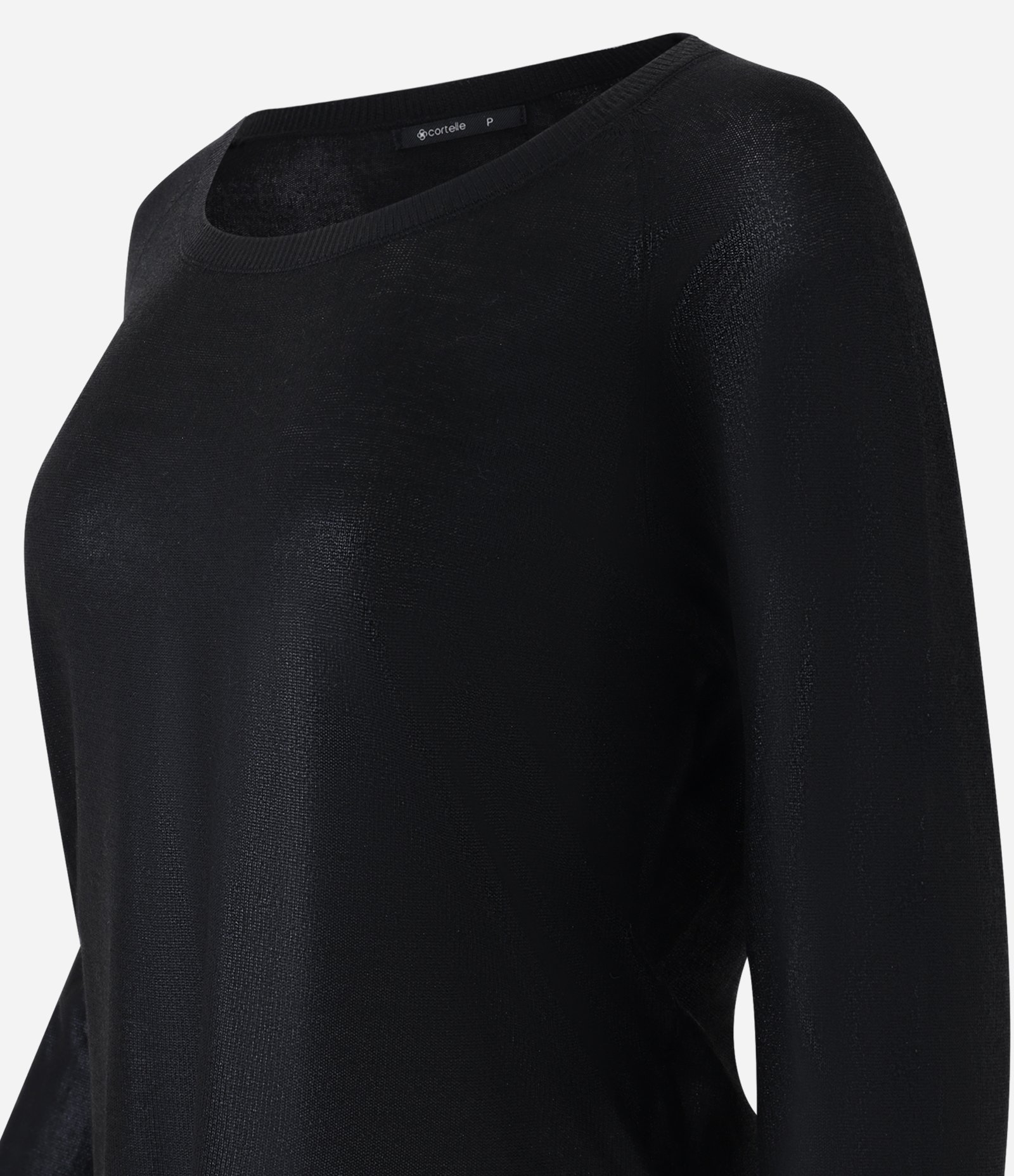 Blusa em Tricô com Cava Raglan e Foil Preto 8