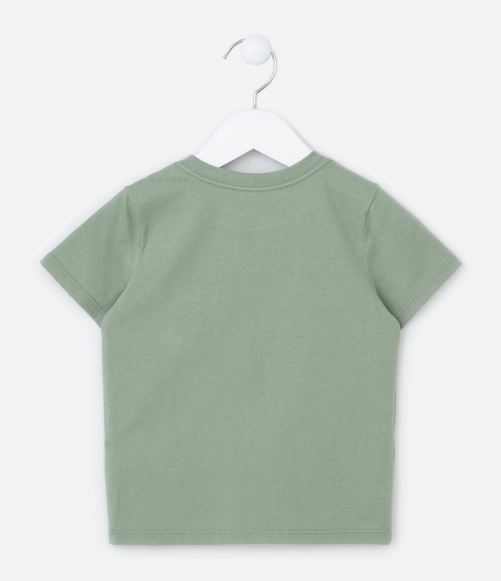 Camiseta Comfort Infantil com Estampa de Hipopótamo no Bolsinho - Tam 1 a 5 anos Verde 2