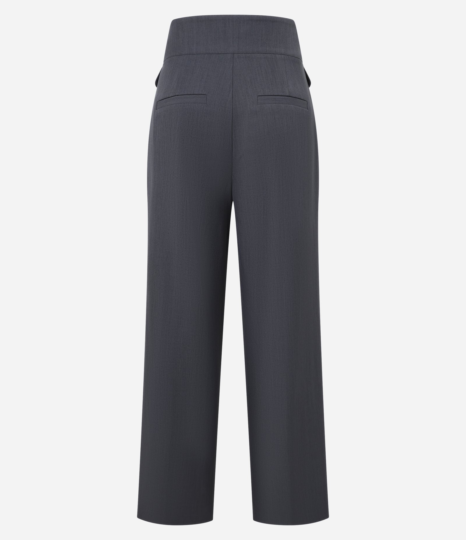 Calça Wide Leg Alfaiatada com Lapelas e Pregas Cinza 7