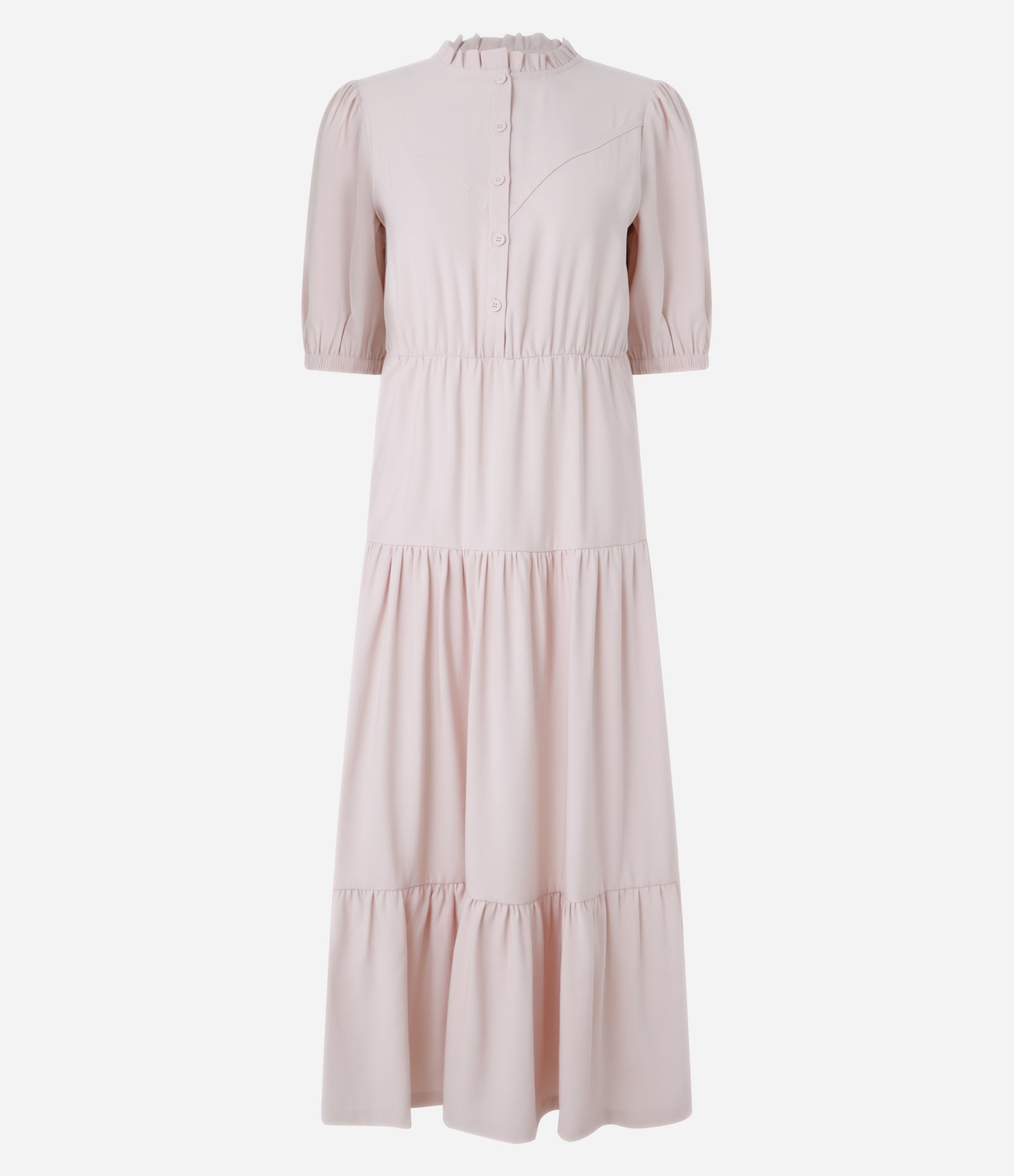 Vestido Midi em Viscose com Babado Marias Rosa 5