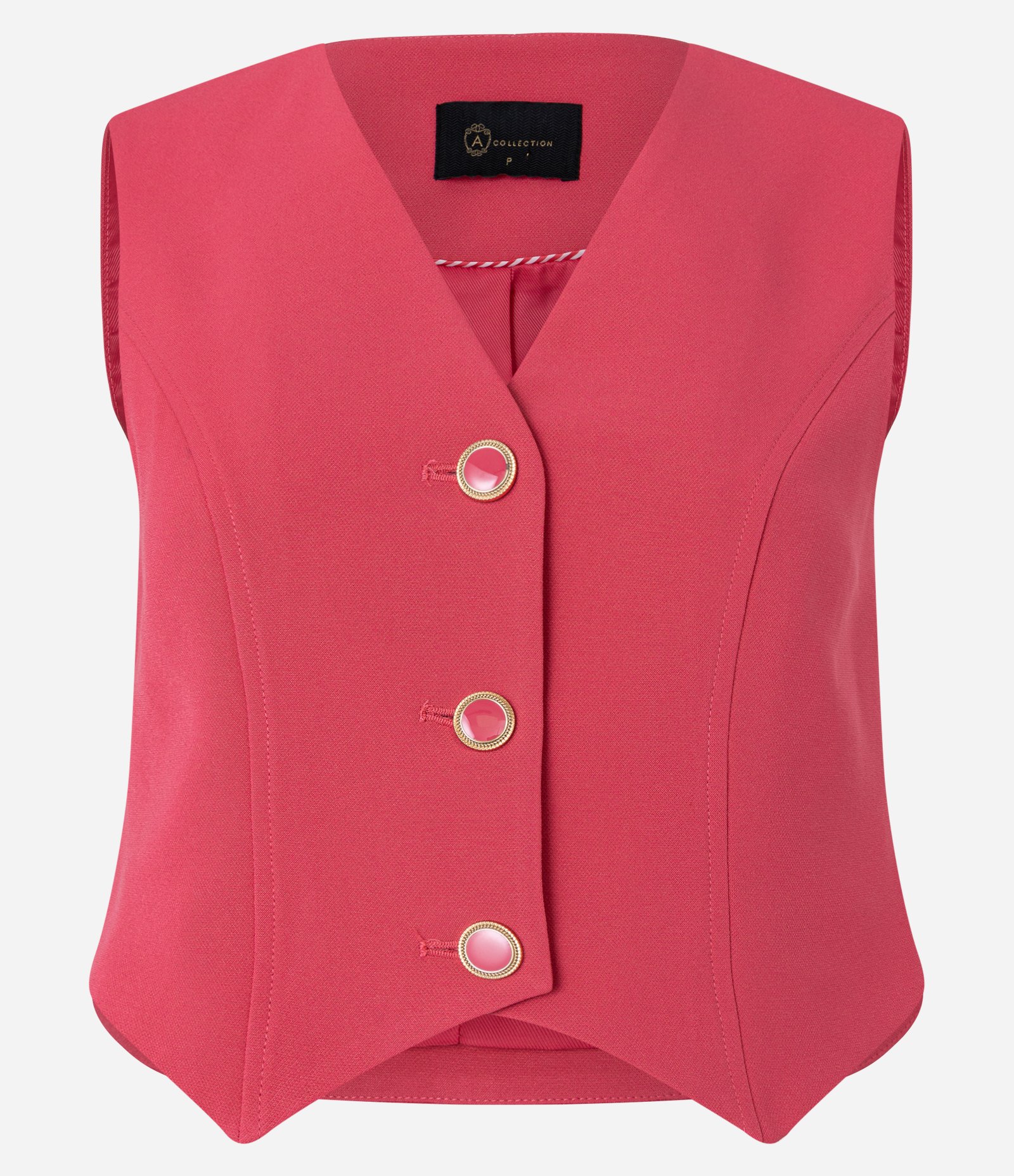 Colete em Crepe com Botões de Bordas Metalizadas Bordô 4