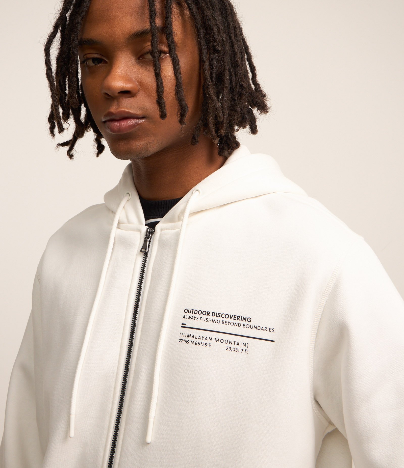 Casaco Básico em Moletom com Zíper e Estampa Lettering Branco 3
