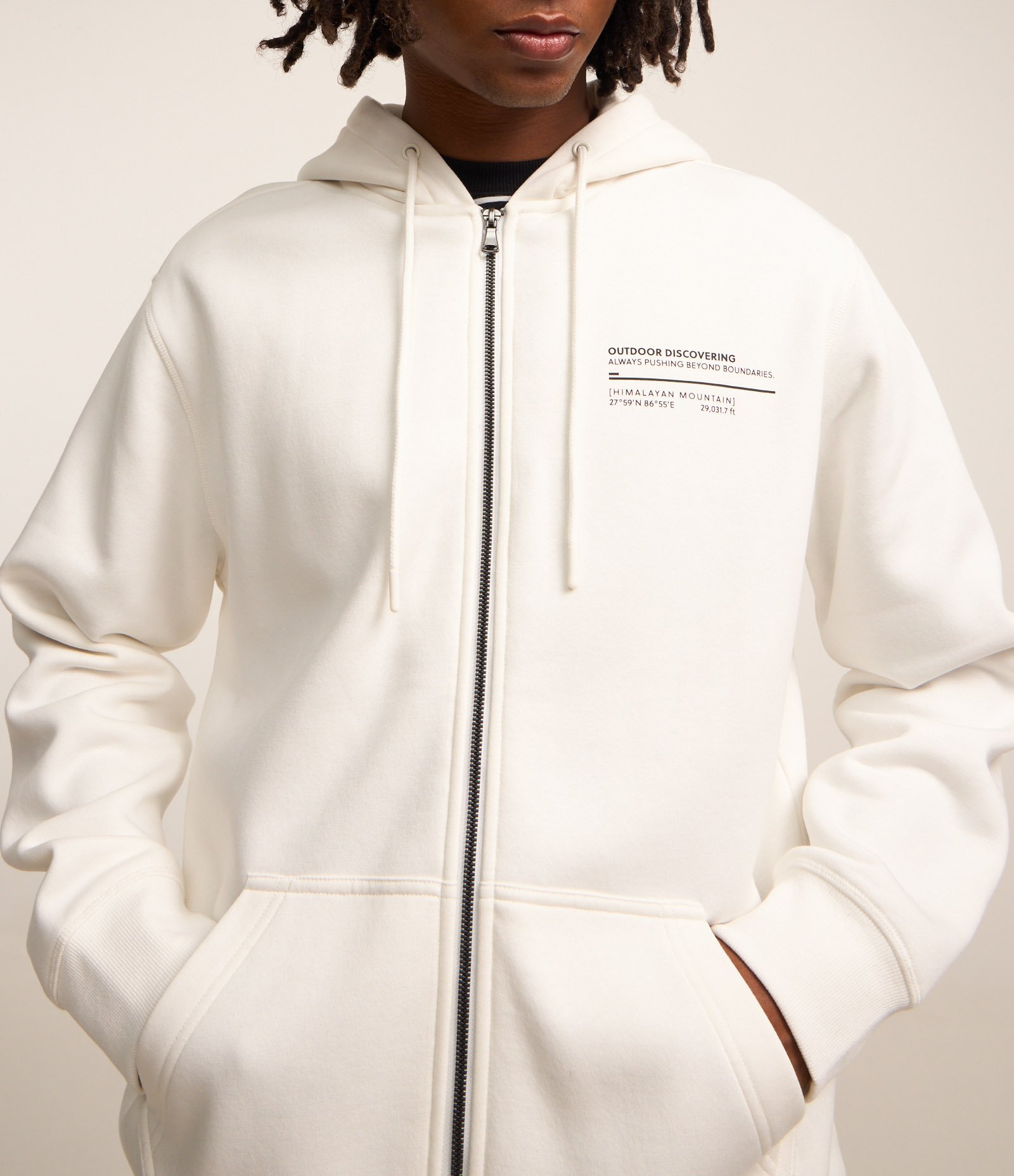 Casaco Básico em Moletom com Zíper e Estampa Lettering Branco 4