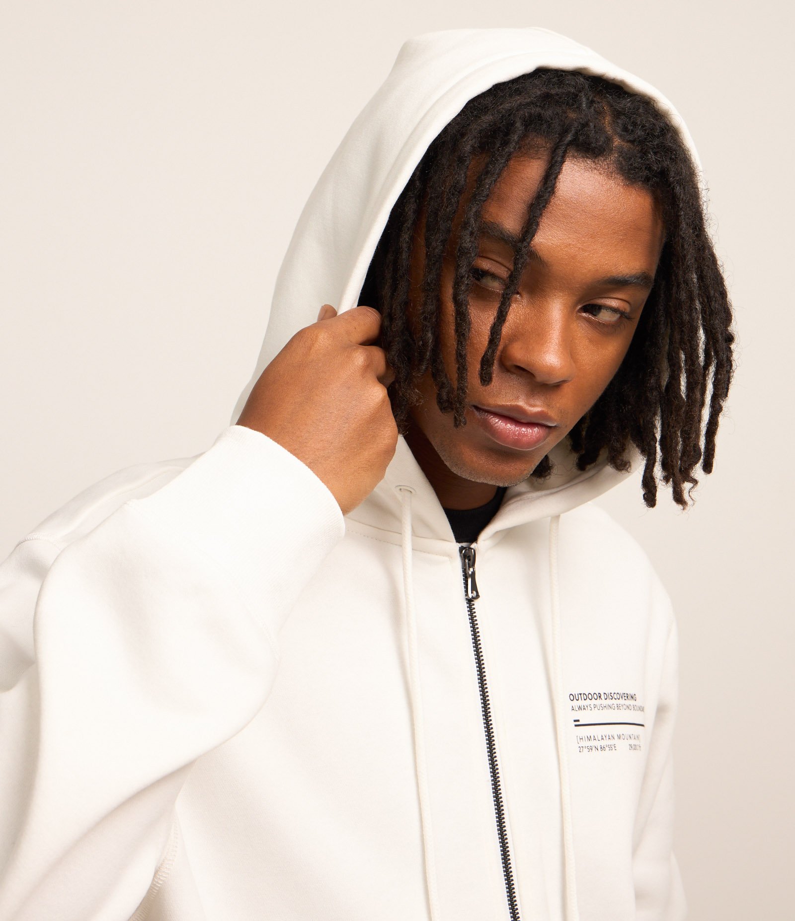 Casaco Básico em Moletom com Zíper e Estampa Lettering Branco 5