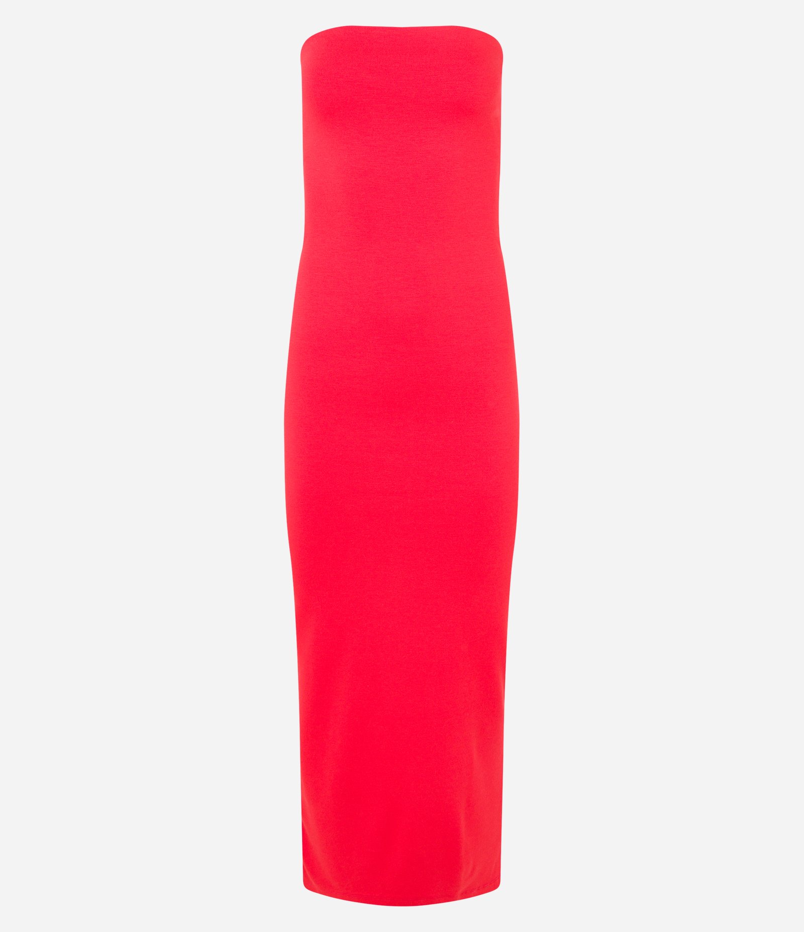 Vestido New Midi em Ponto Roma e Decote Tomara que Caia Vermelho 4