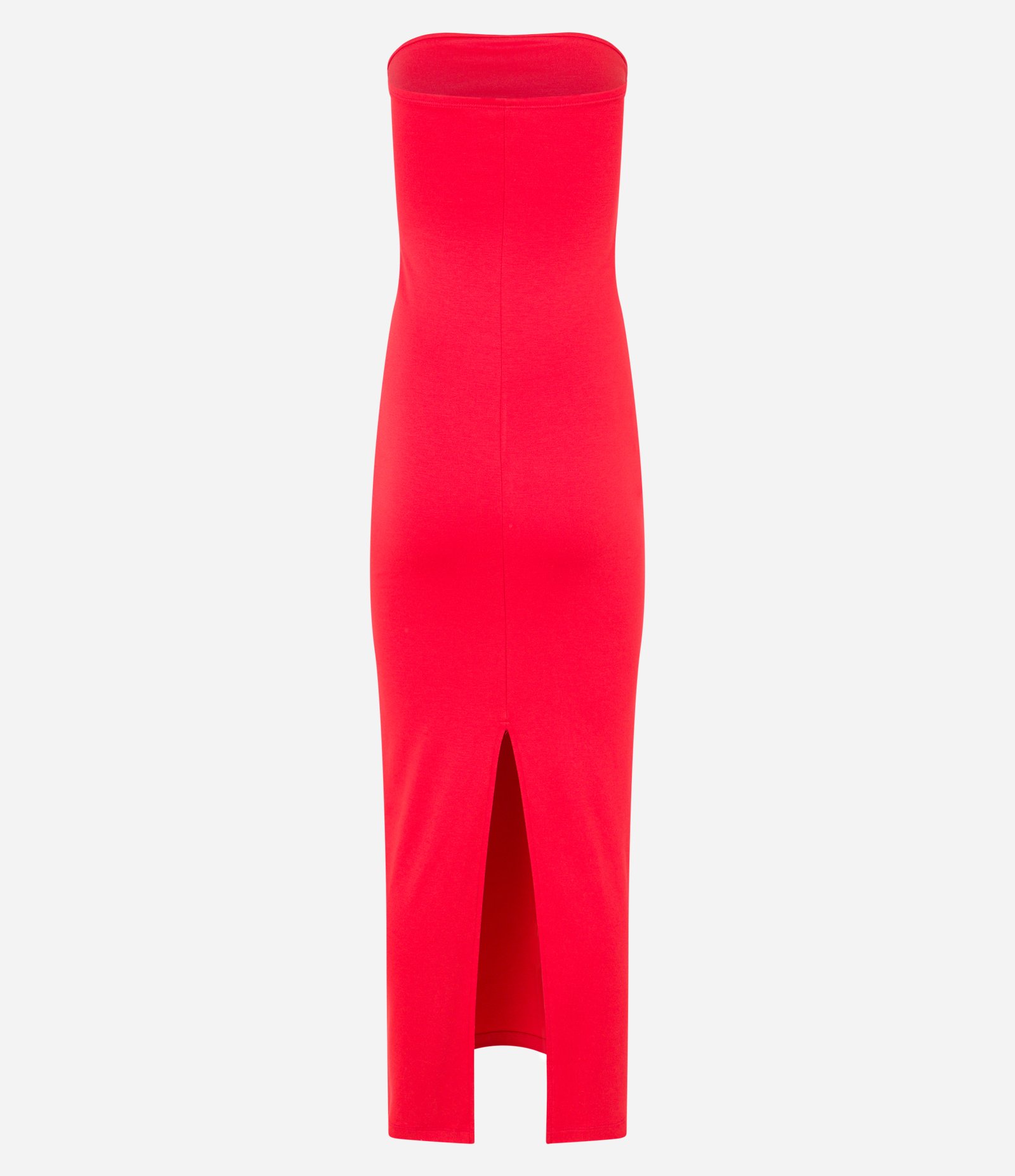 Vestido New Midi em Ponto Roma e Decote Tomara que Caia Vermelho 5