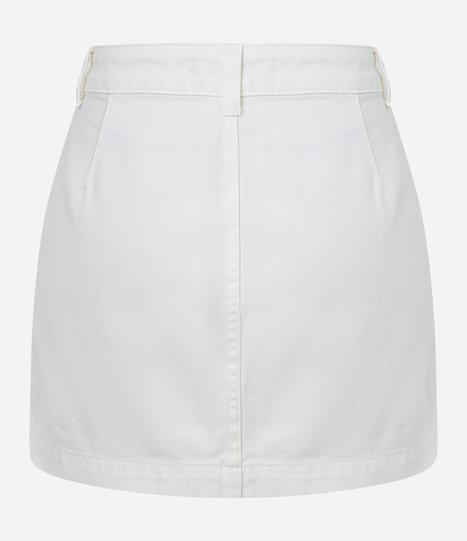 Saia Curta em Sarja com Puídos e Paetês Aplicados Branco 7