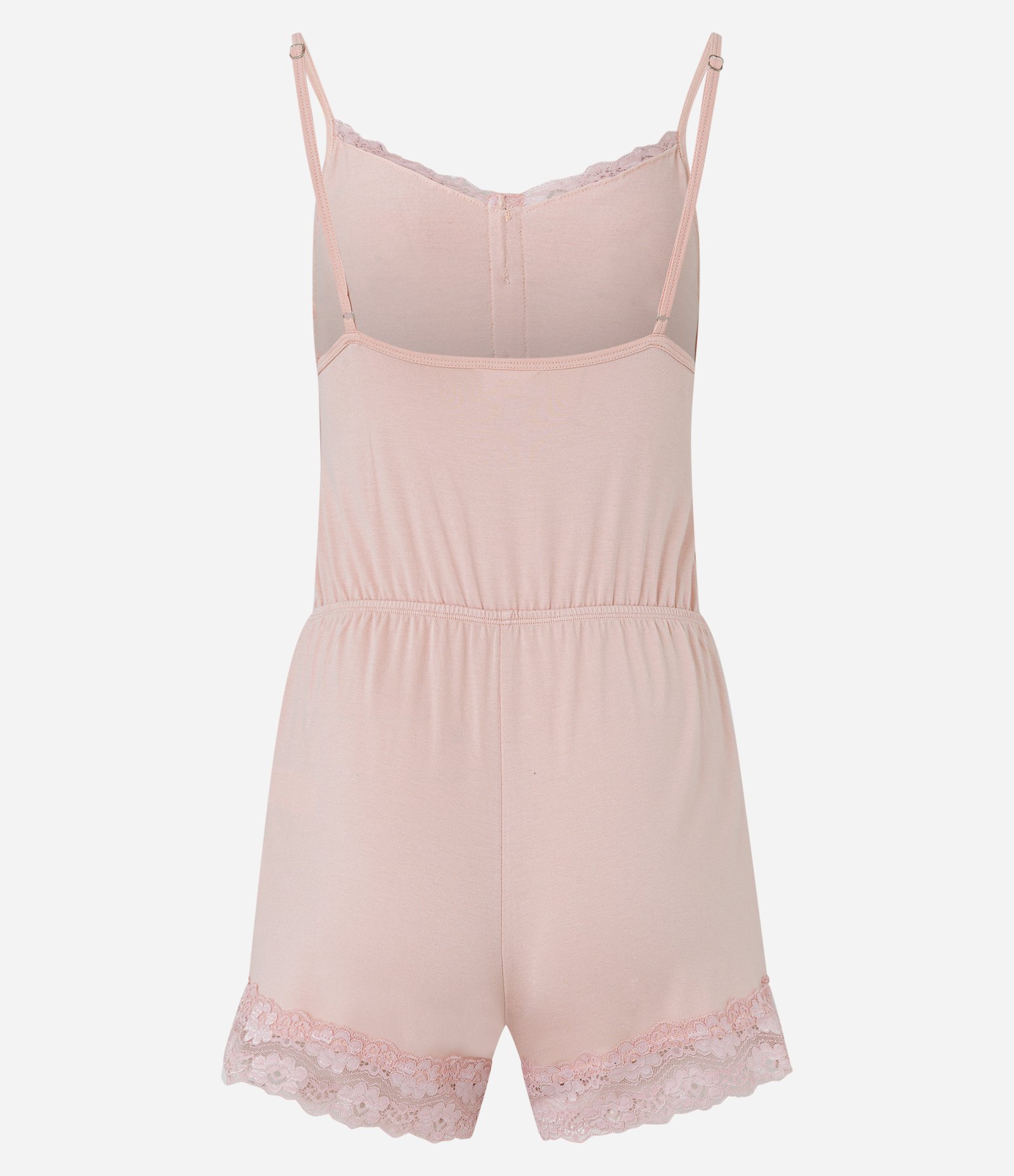 Pijama Macacão com Detalhes de Renda Rosa 6