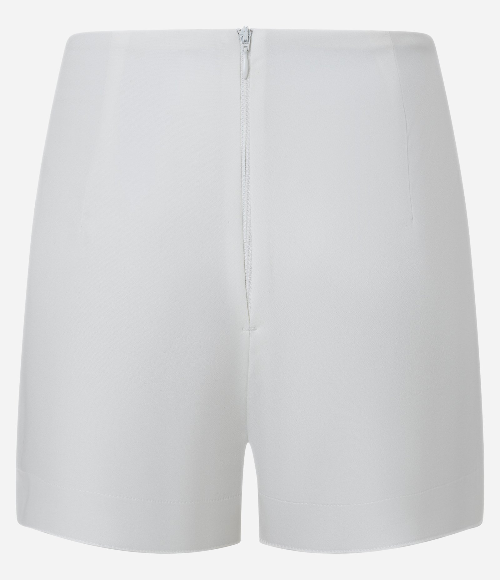Short Saia Curto em Crepe com Recortes e Zíper nas Costas Off White 6