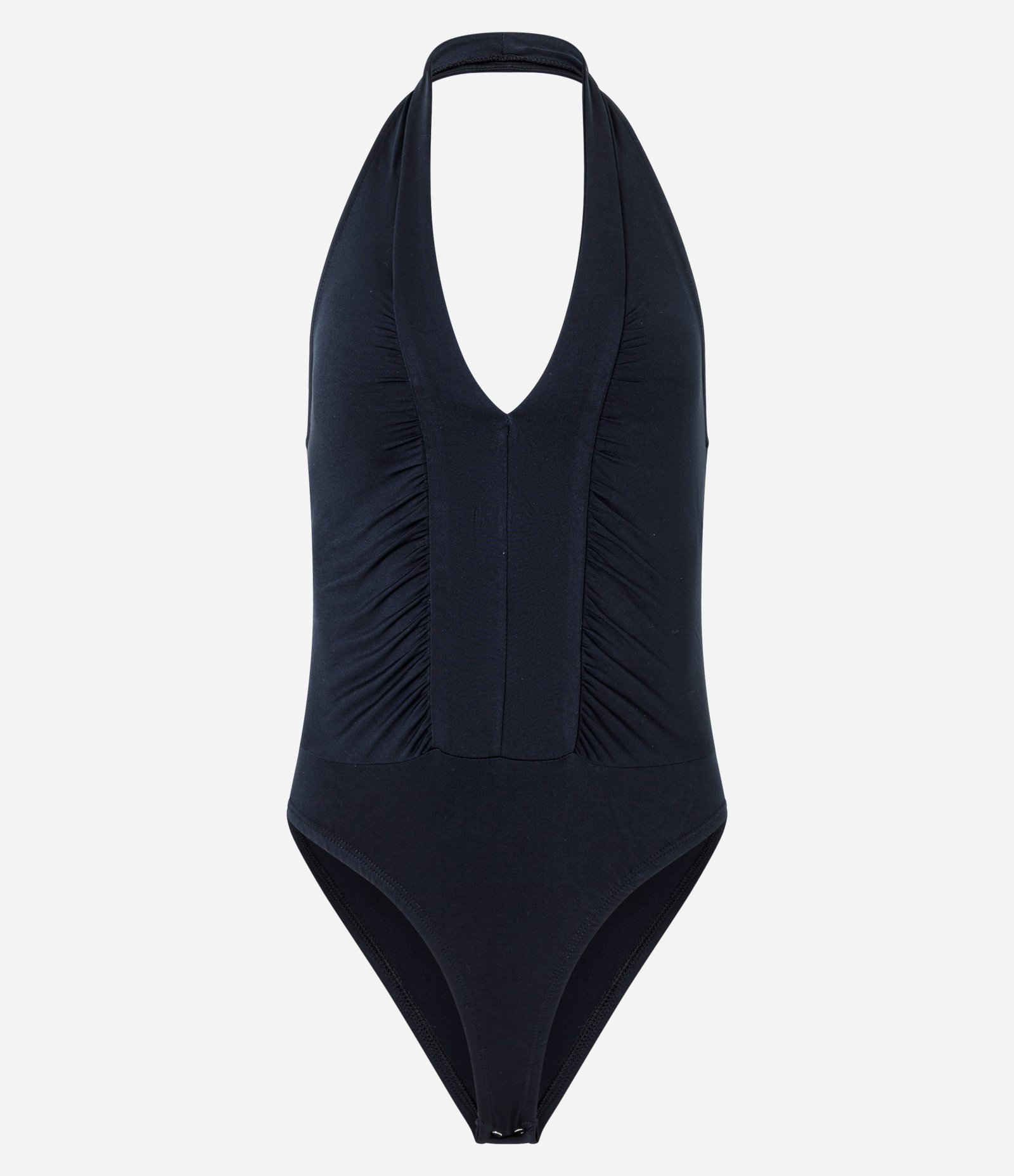 Body em Jersey Frente Única e Franzido Preto 5