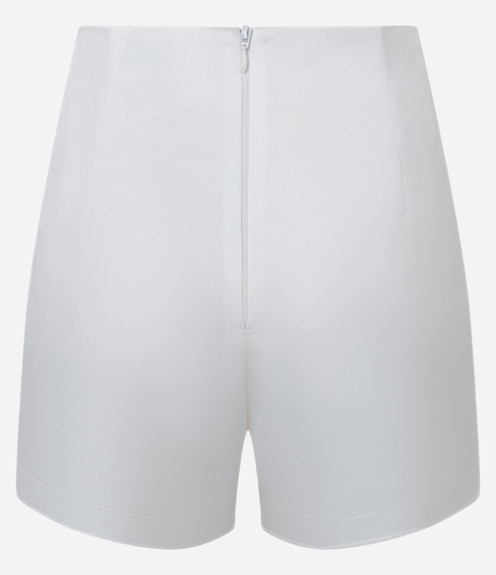 Short Curto em Crepe em Alfaiataria com Sobreposição Branco 6