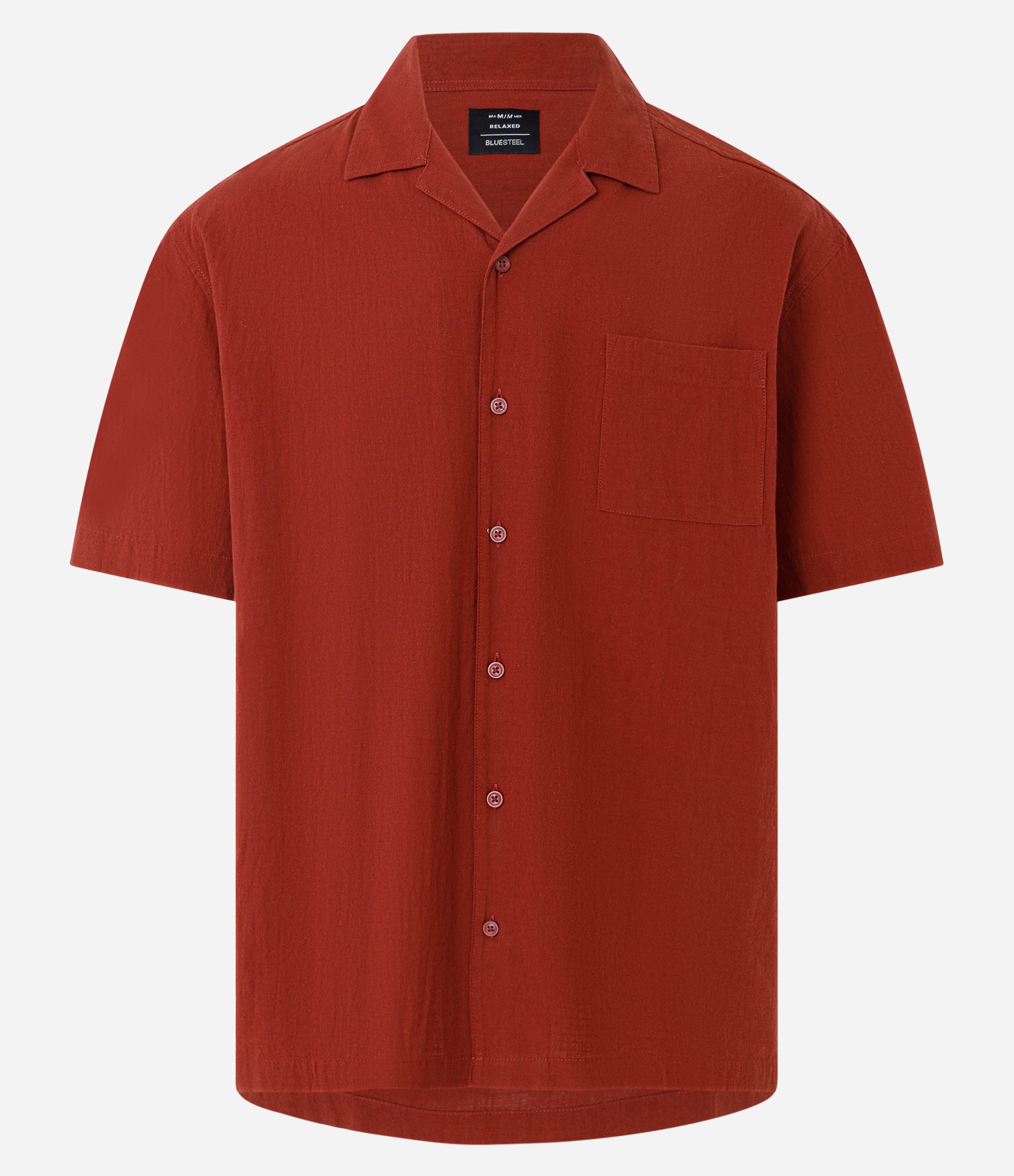 Camisa Relaxed em Tricoline com Textura Bowling Marrom Terra 5