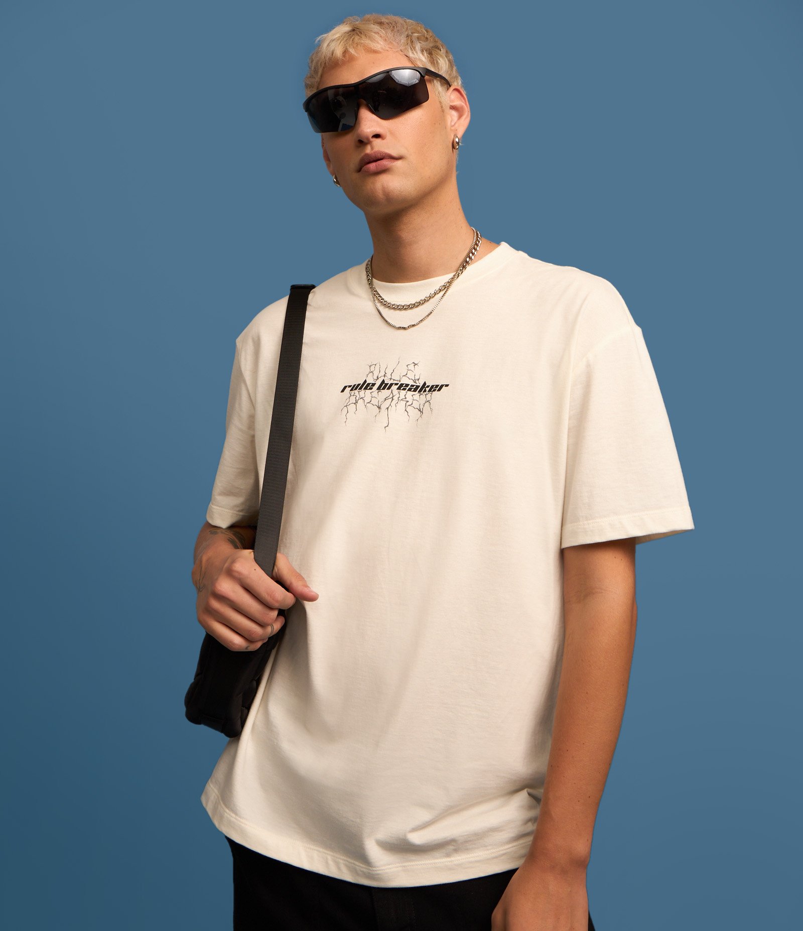 Camiseta Relaxed com Manga Curta e Estampa Angel Rule Breaker Branco 3