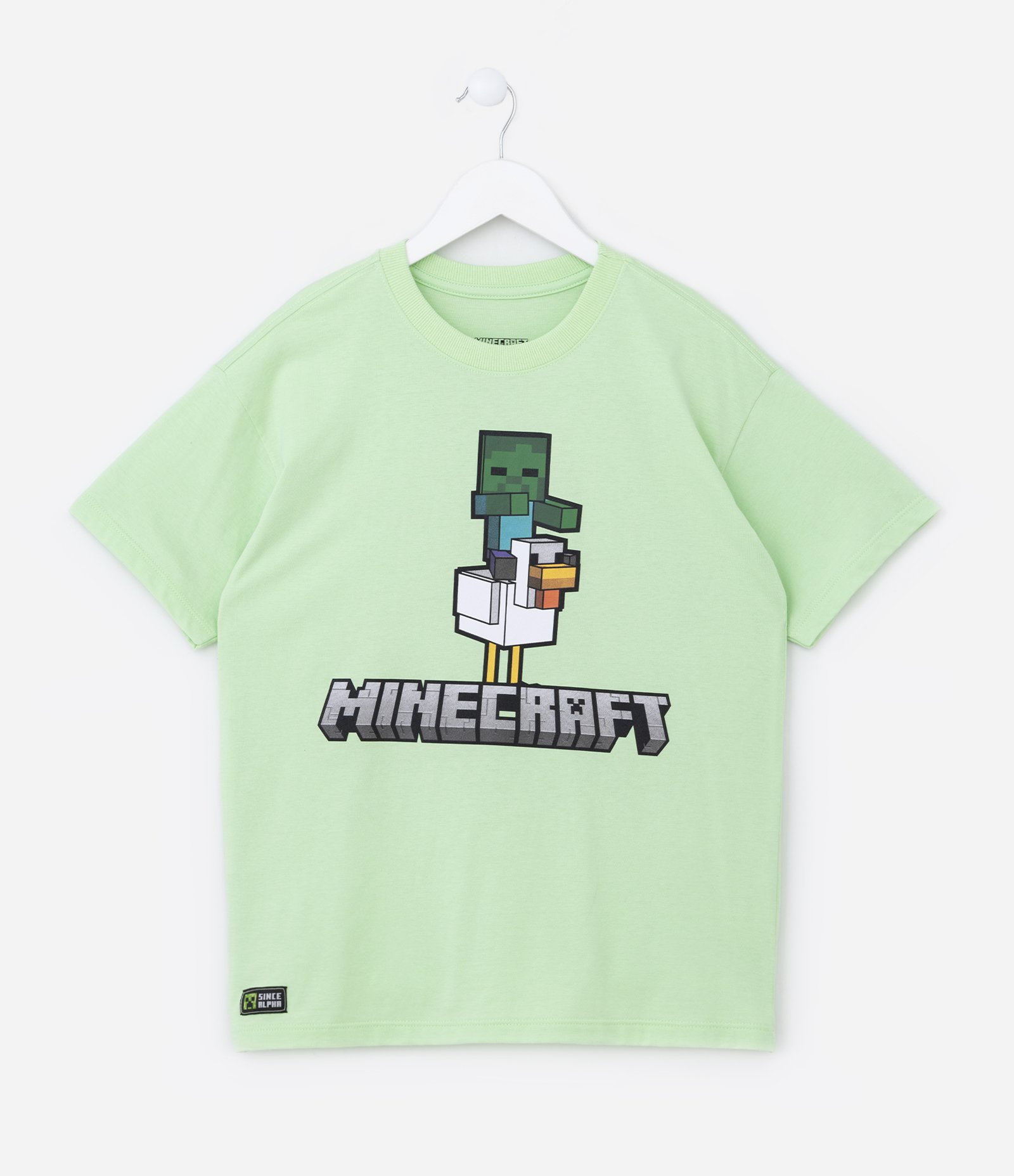 Camiseta Infantil com Estampa Frente e Costas Minecraft - Tam 5 a 14 Anos Verde 1