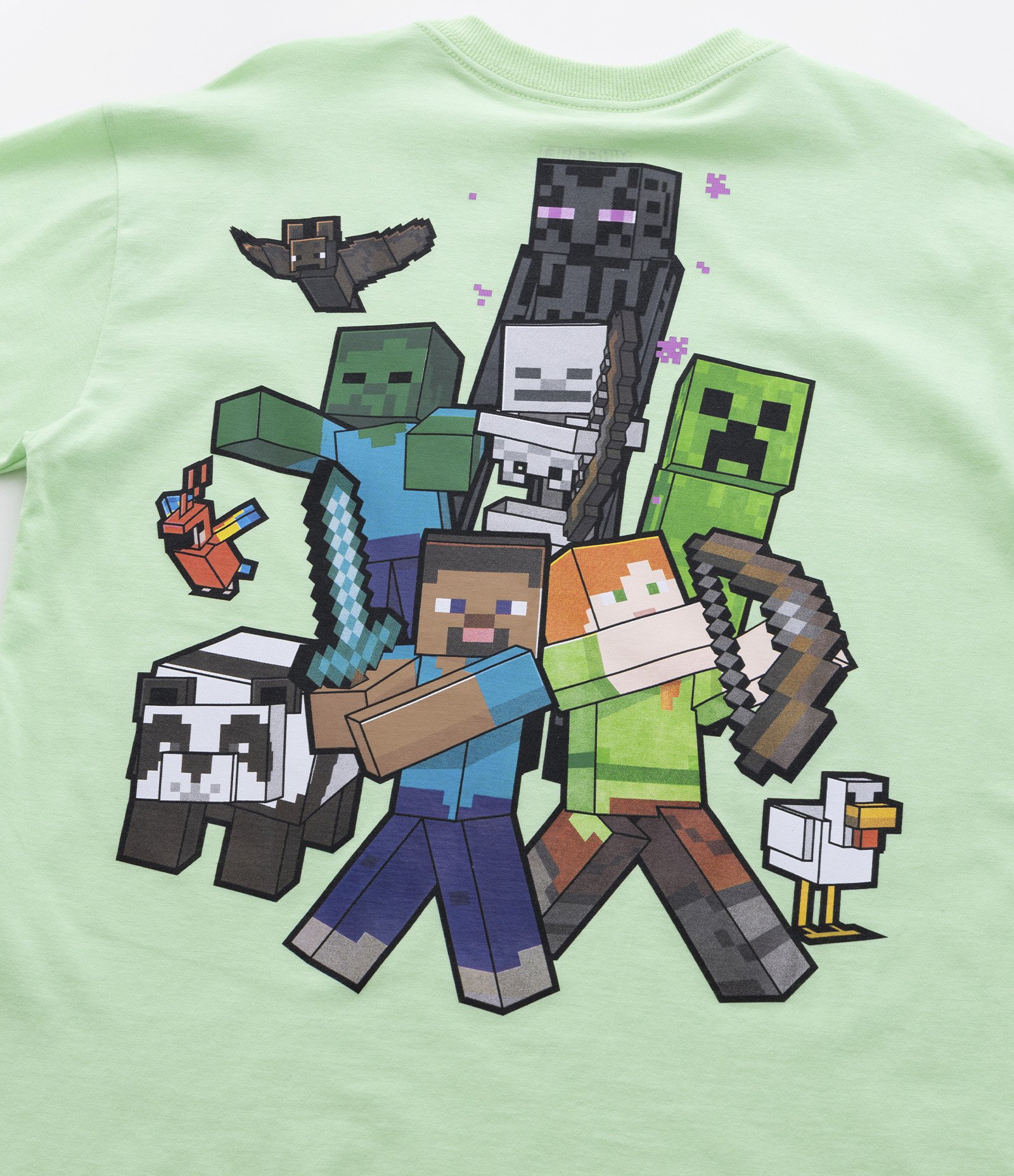 Camiseta Infantil com Estampa Frente e Costas Minecraft - Tam 5 a 14 Anos Verde 6