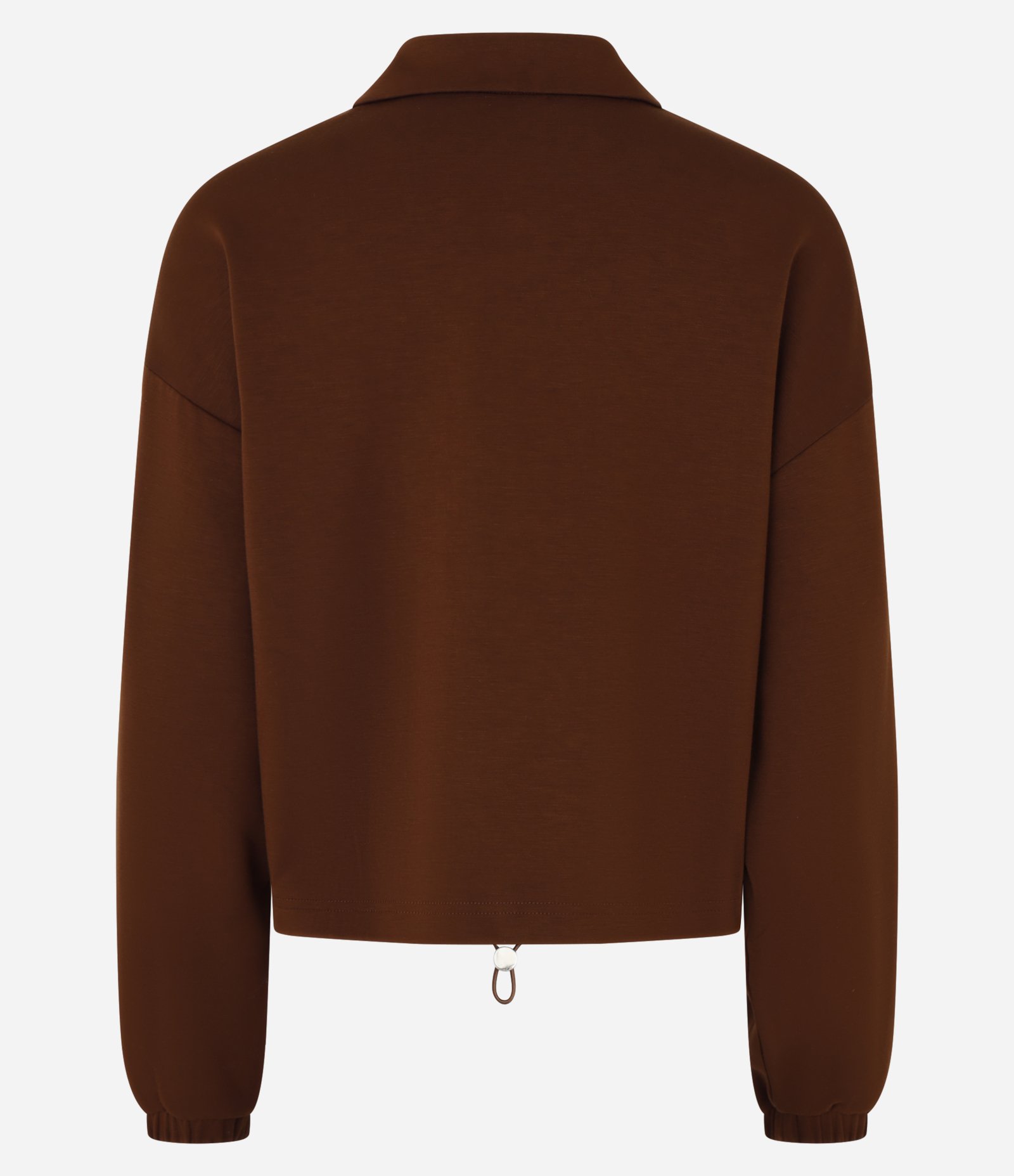 Blusa Manga Longa em Moletinho com Fechamento de Zíper no Decote Marrom 7