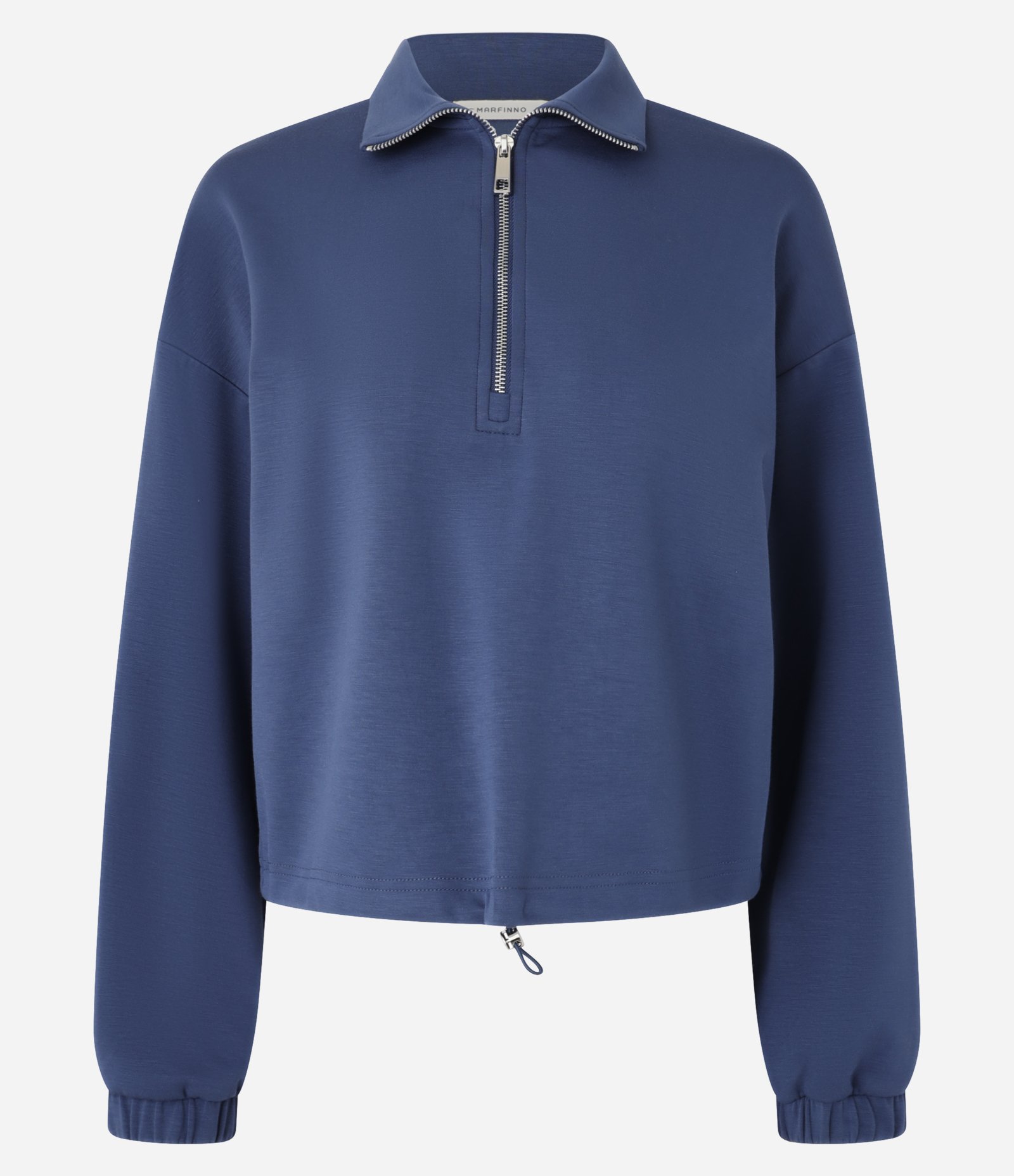 Blusa Manga Longa em Moletinho com Fechamento de Zíper no Decote Azul 5