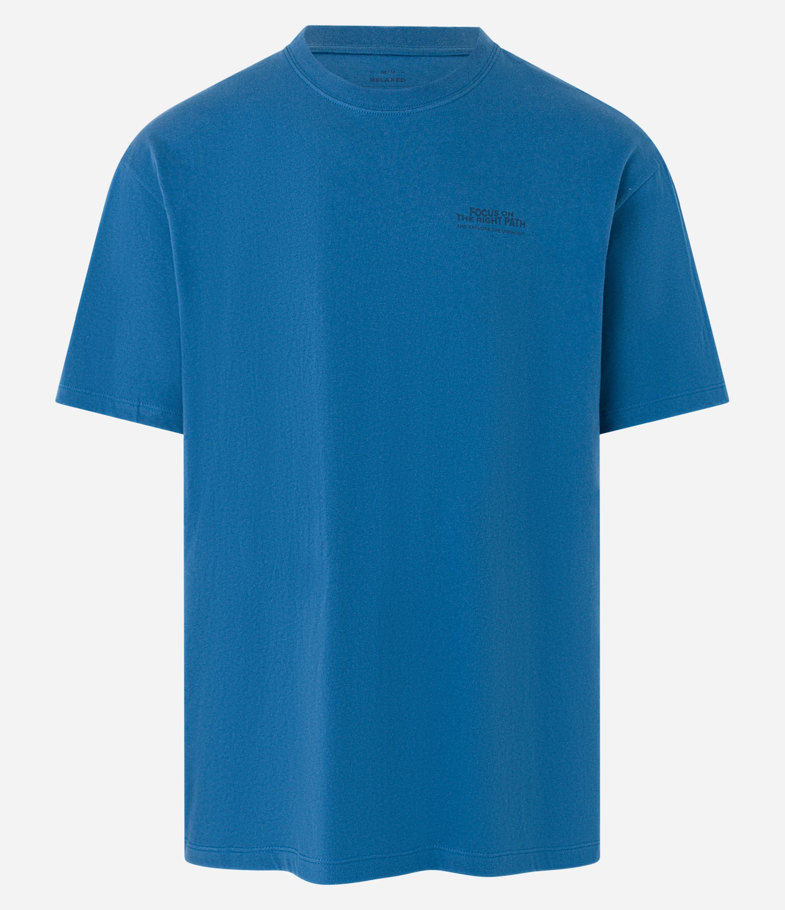 Camiseta Relaxed em Algodão com Estampa Lettering Azul 5