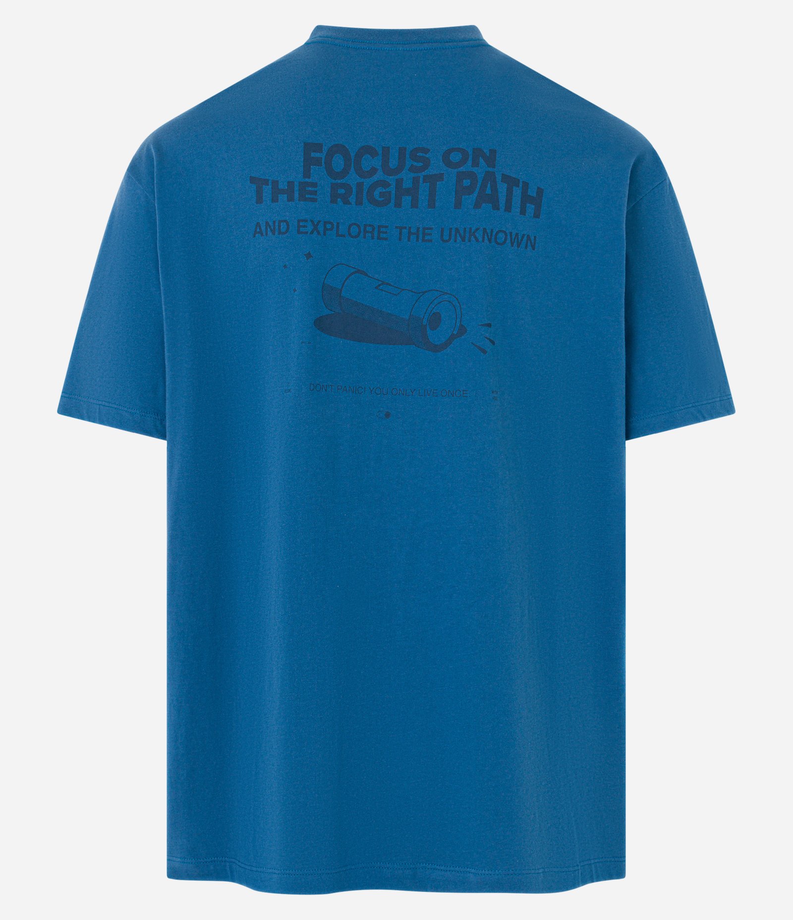Camiseta Relaxed em Algodão com Estampa Lettering Azul 6