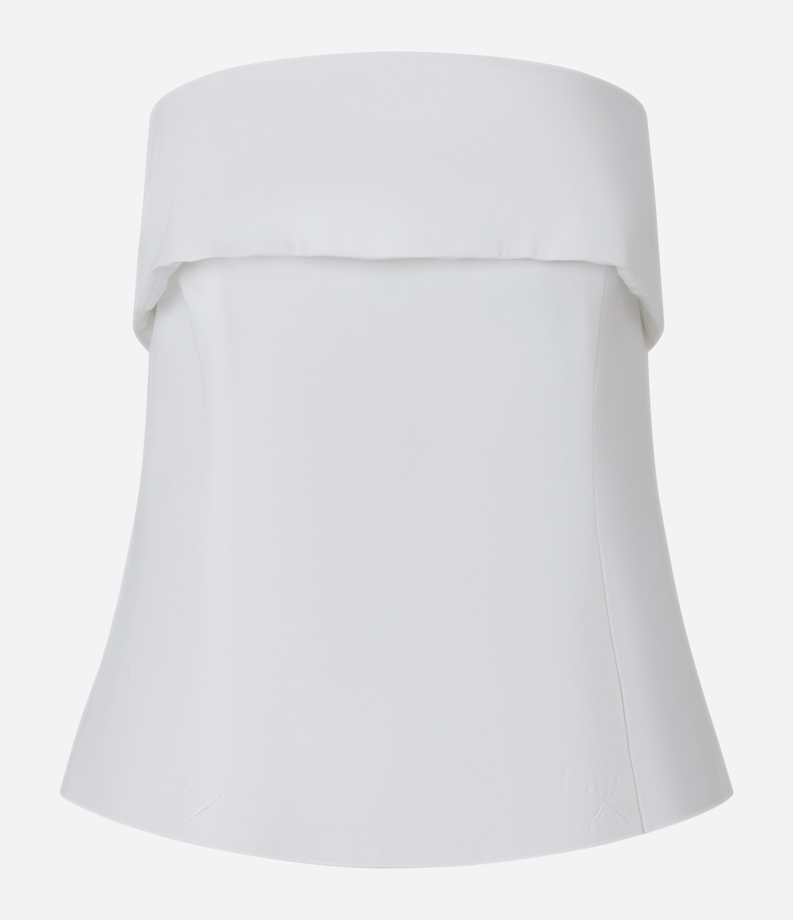 Blusa Tomara que Caia em Crepe com Dobra no Decote Branco 5