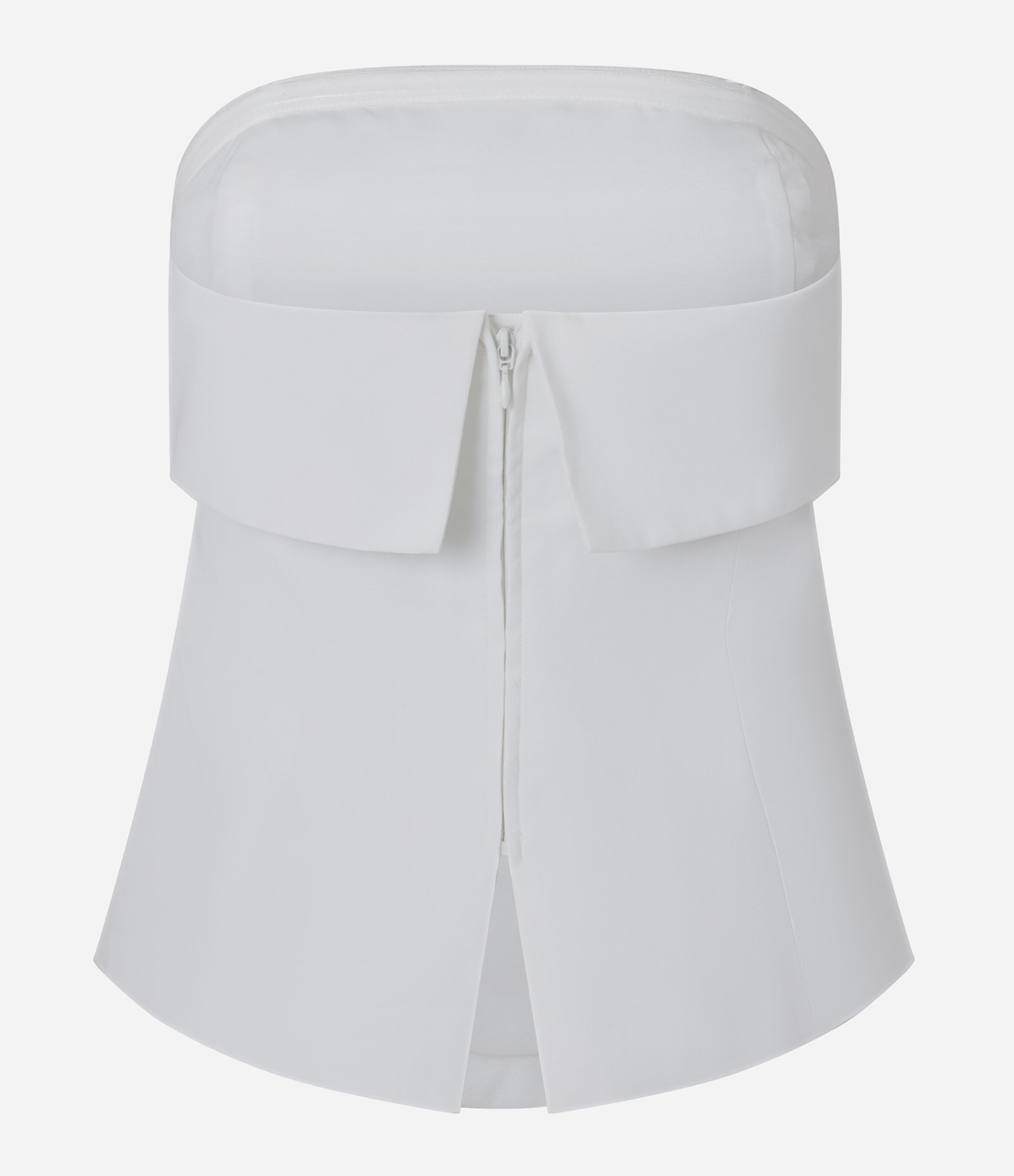 Blusa Tomara que Caia em Crepe com Dobra no Decote Branco 6