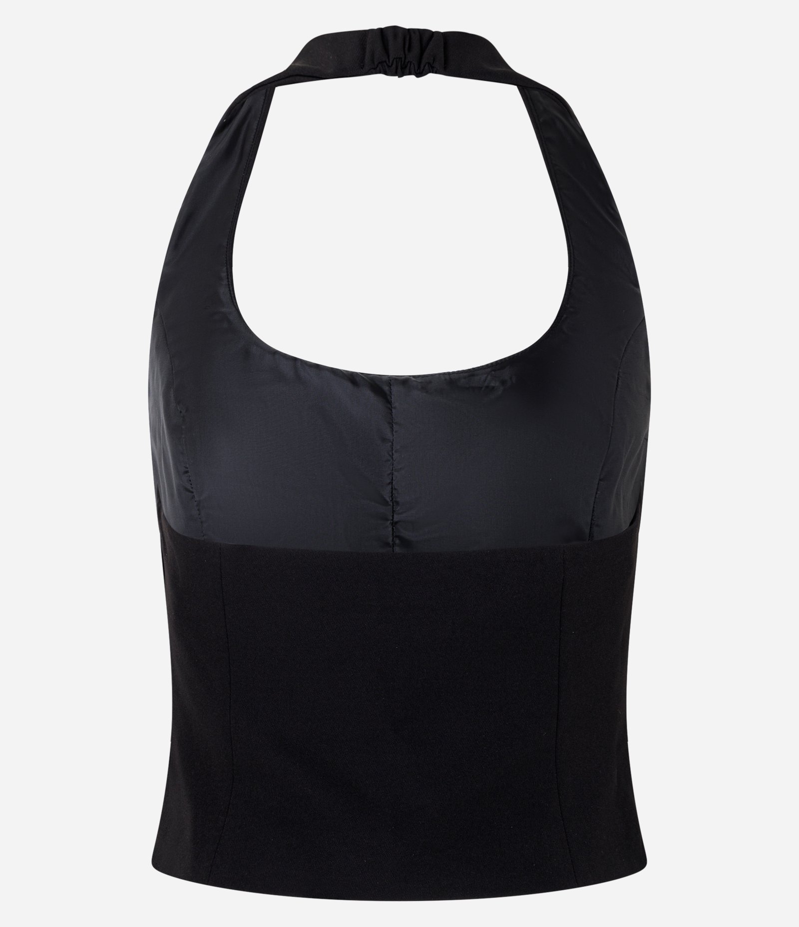 Blusa Frente Única em Crepe com Detalhe Frontal Preto 7