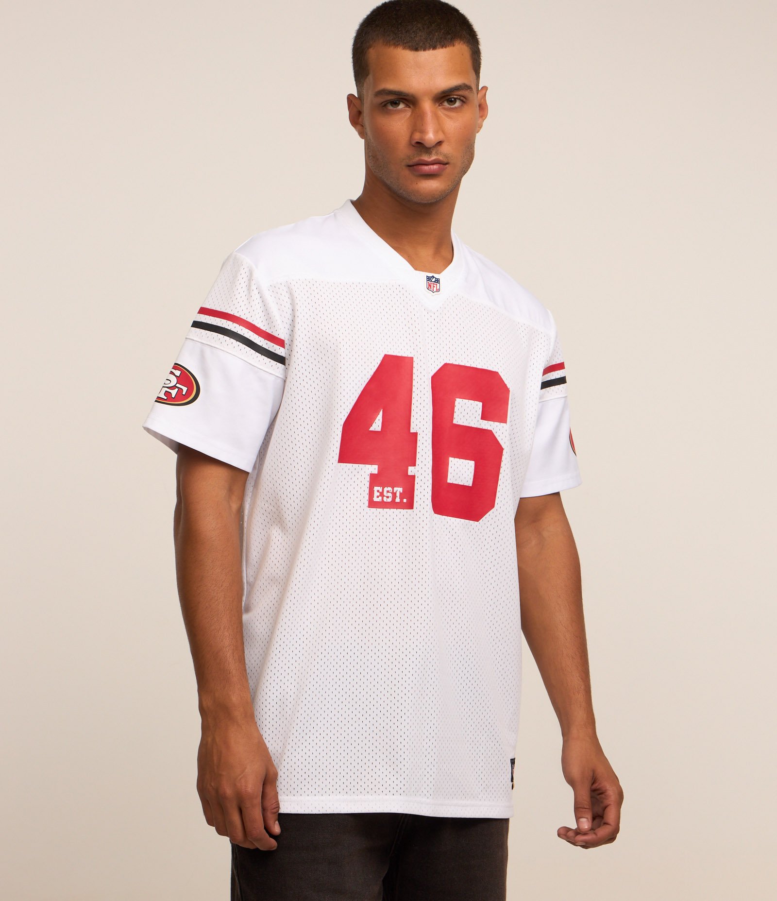 Camiseta em Tecnologia Dry com Estampa NFL 49ERS Branco 1