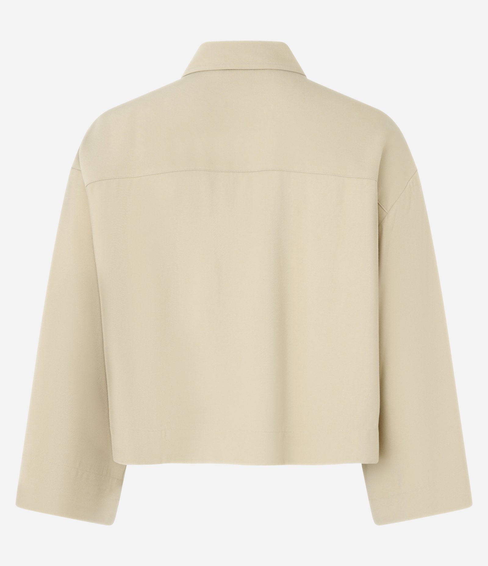 Camisa em Viscose com Botões e Bolsos Frontais Bege 6