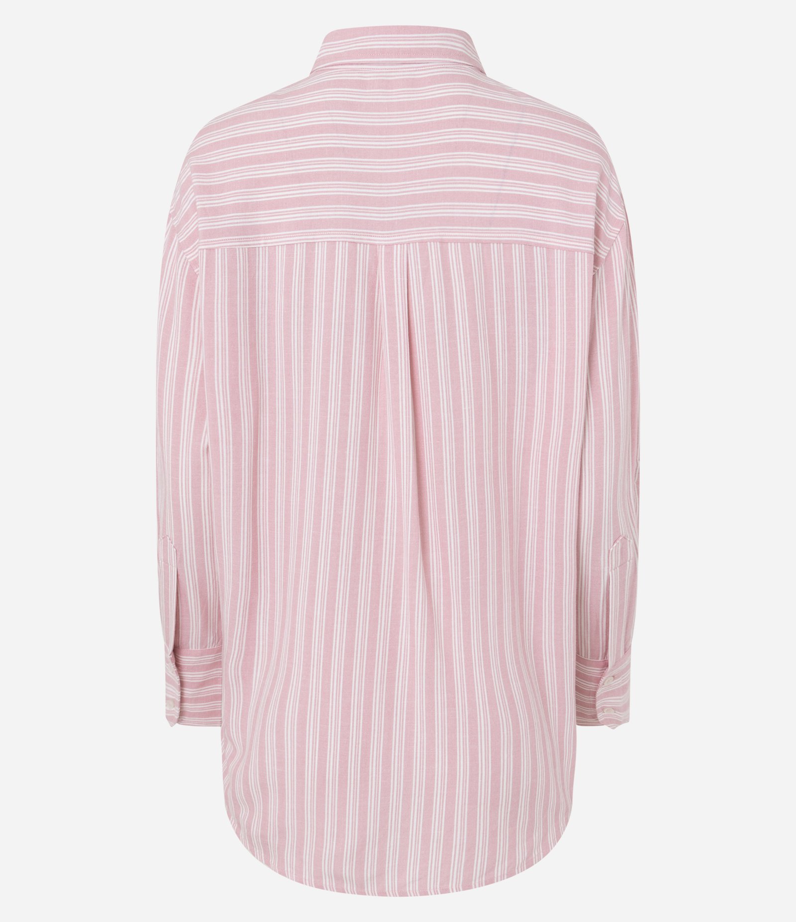 Camisa Listrada em Fio Tinto Rosa Terroso 6