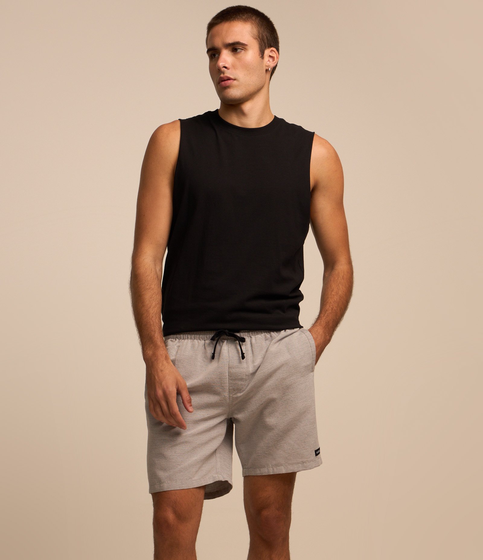 Bermuda em Algodão com Efeito Rajado Cinza 2