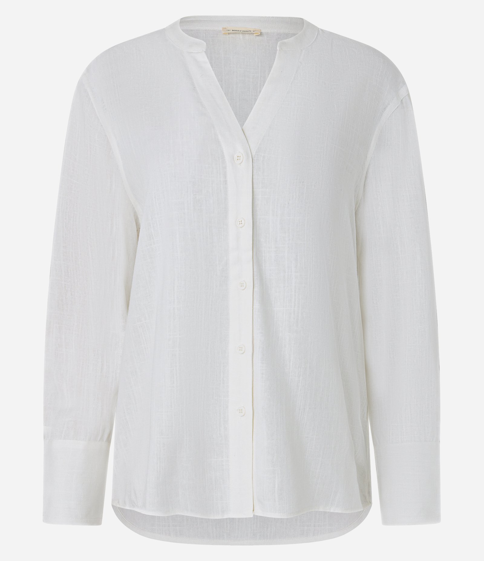 Camisa em Viscolinho com Gola Padre Branco 9