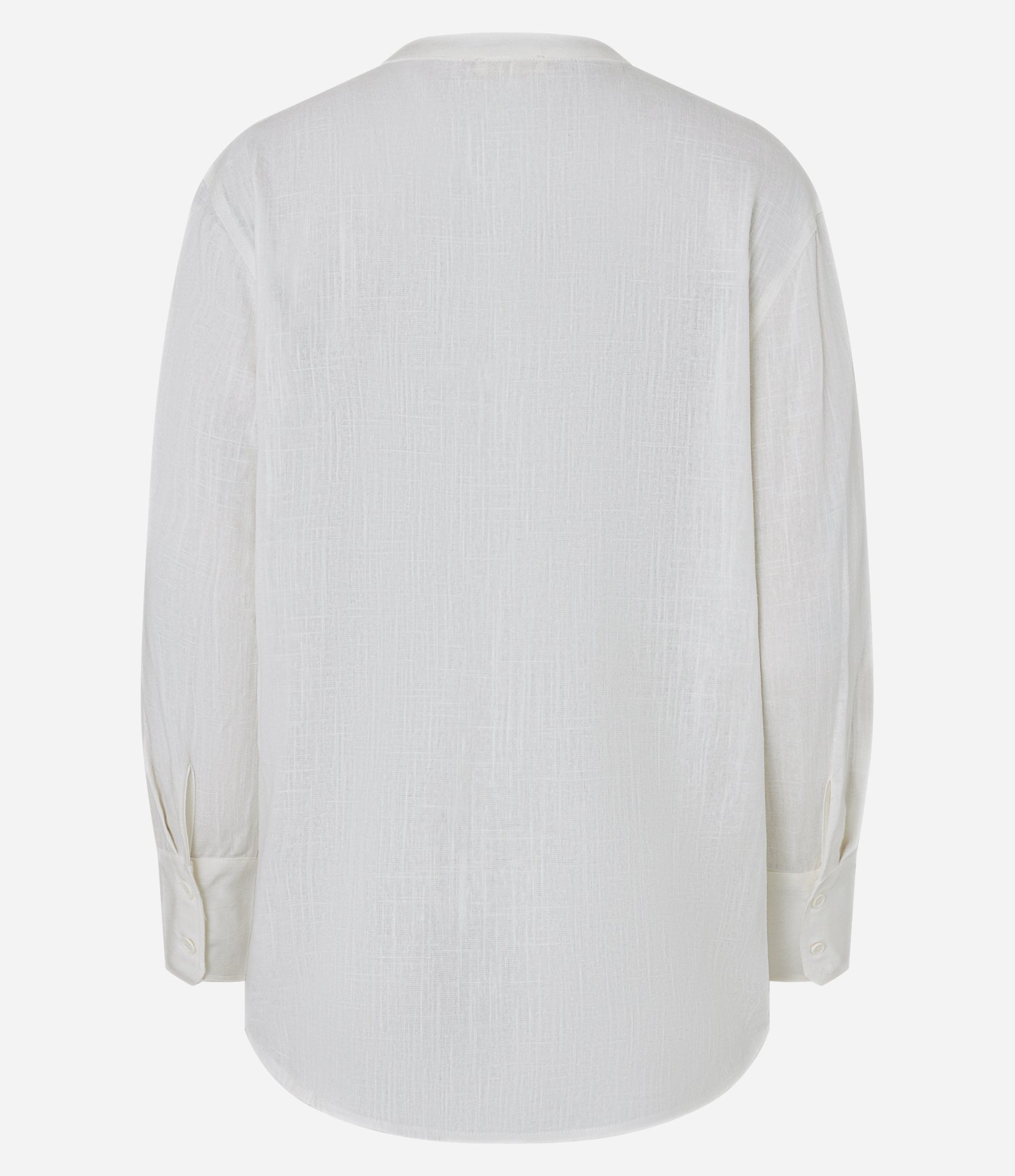 Camisa em Viscolinho com Gola Padre Branco 10