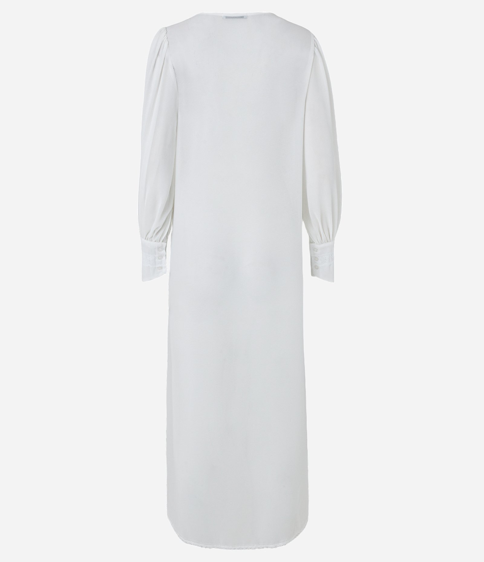 Camisa Super Alongada em Crepe com Texturas e Transparência Branco 9