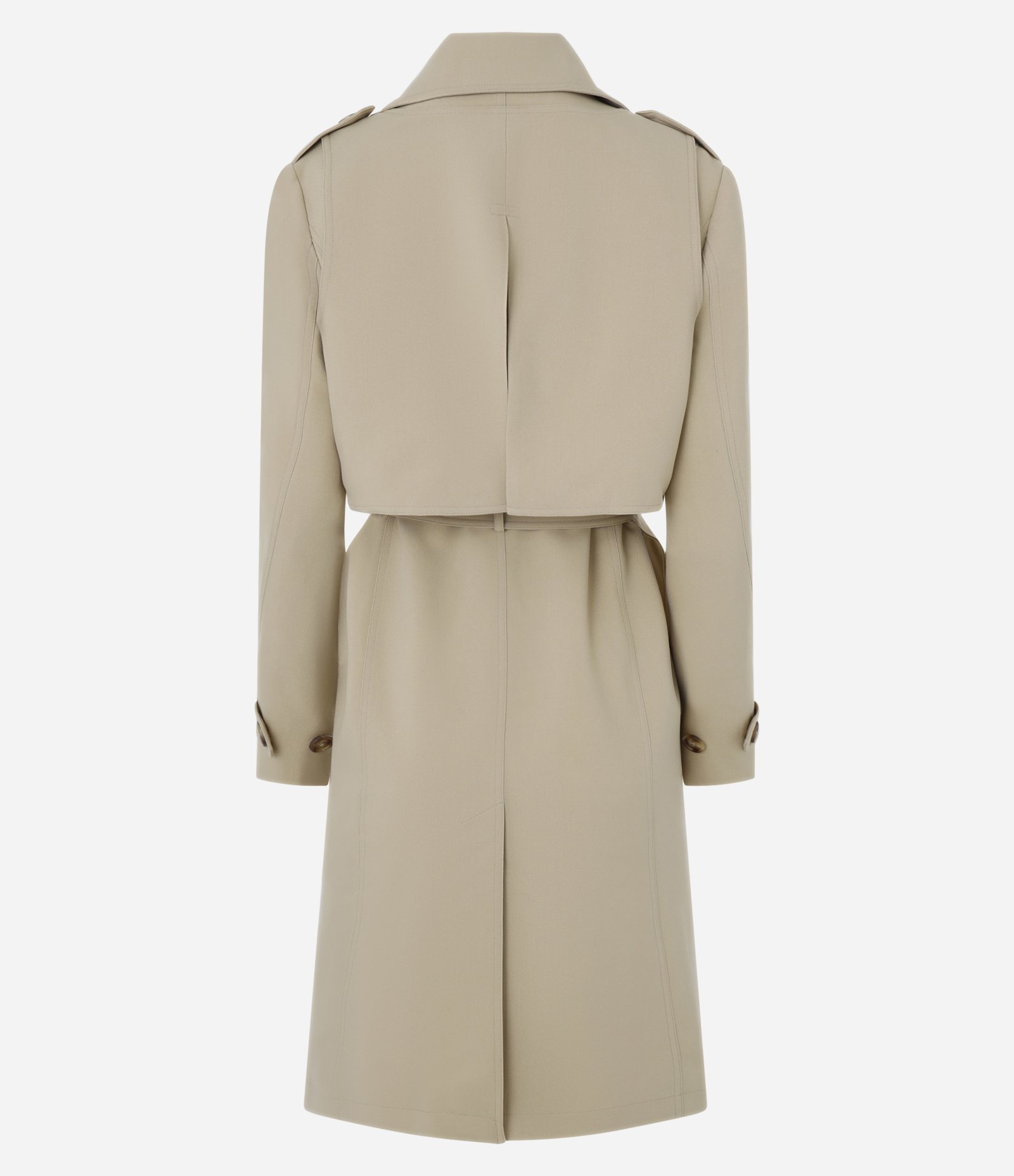 Casaco Trench Coat Gabardine com Botões Frontais e Cinto Bege 12