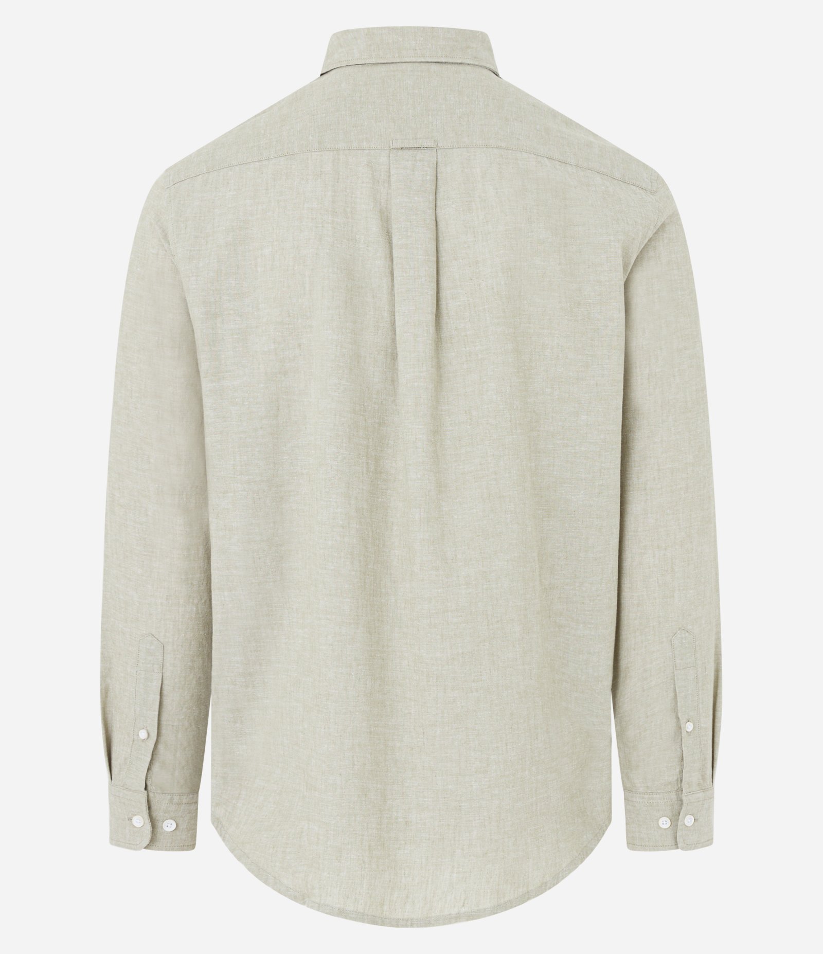 Camisa Regular Básica em Linho com Gola Colarinho Verde Claro 6