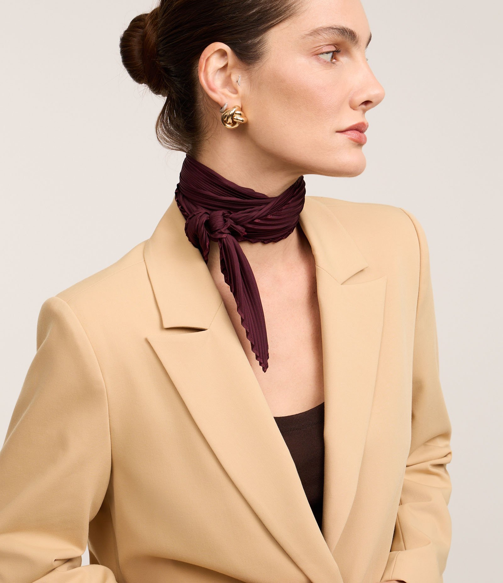 Blazer Oversized Alfaiatado com Botão Único Bege 3