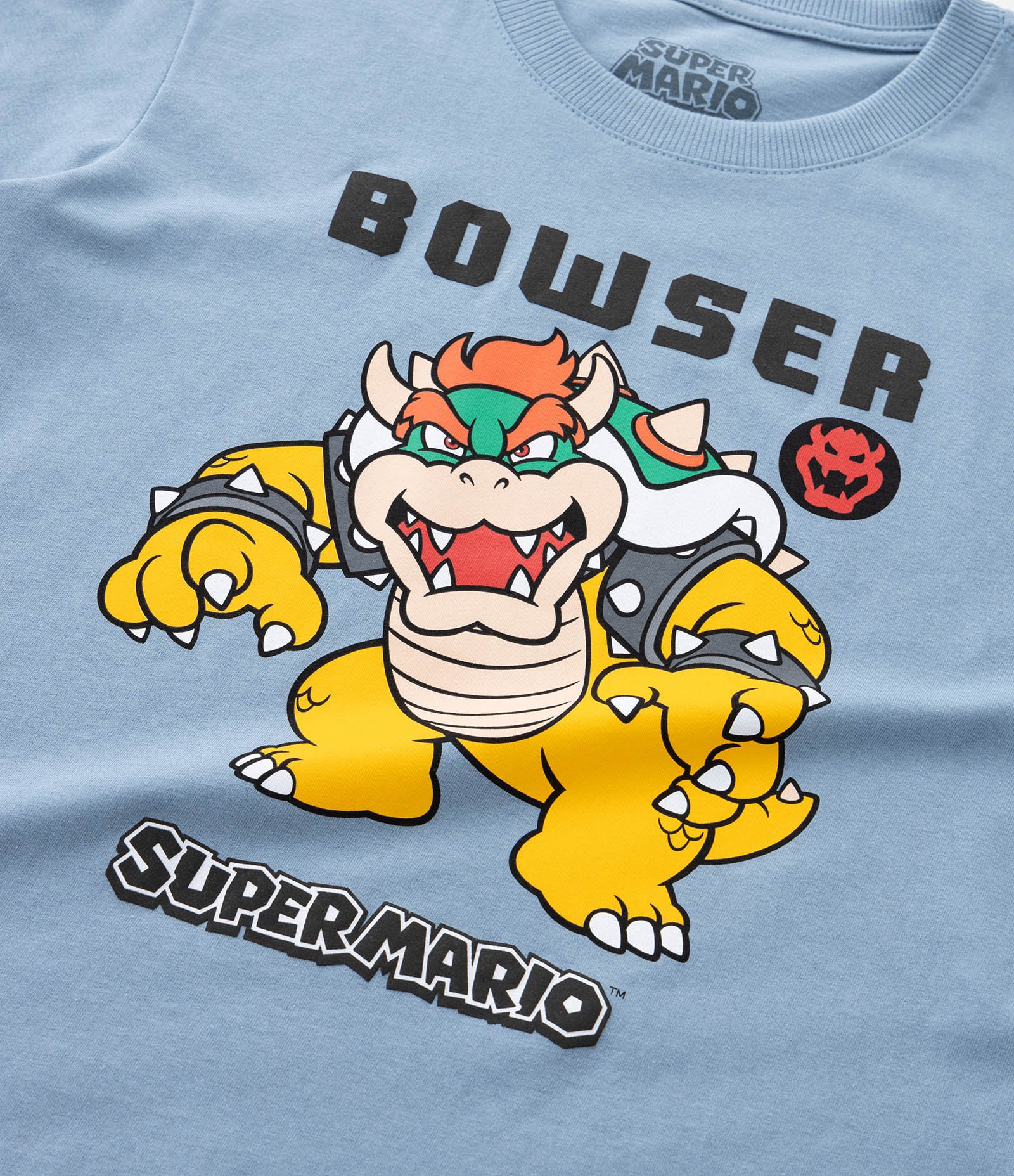 Camiseta Comfort Infantil com Estampa Bowser de Super Mario - Tam 4 a 12 Anos Azul 5