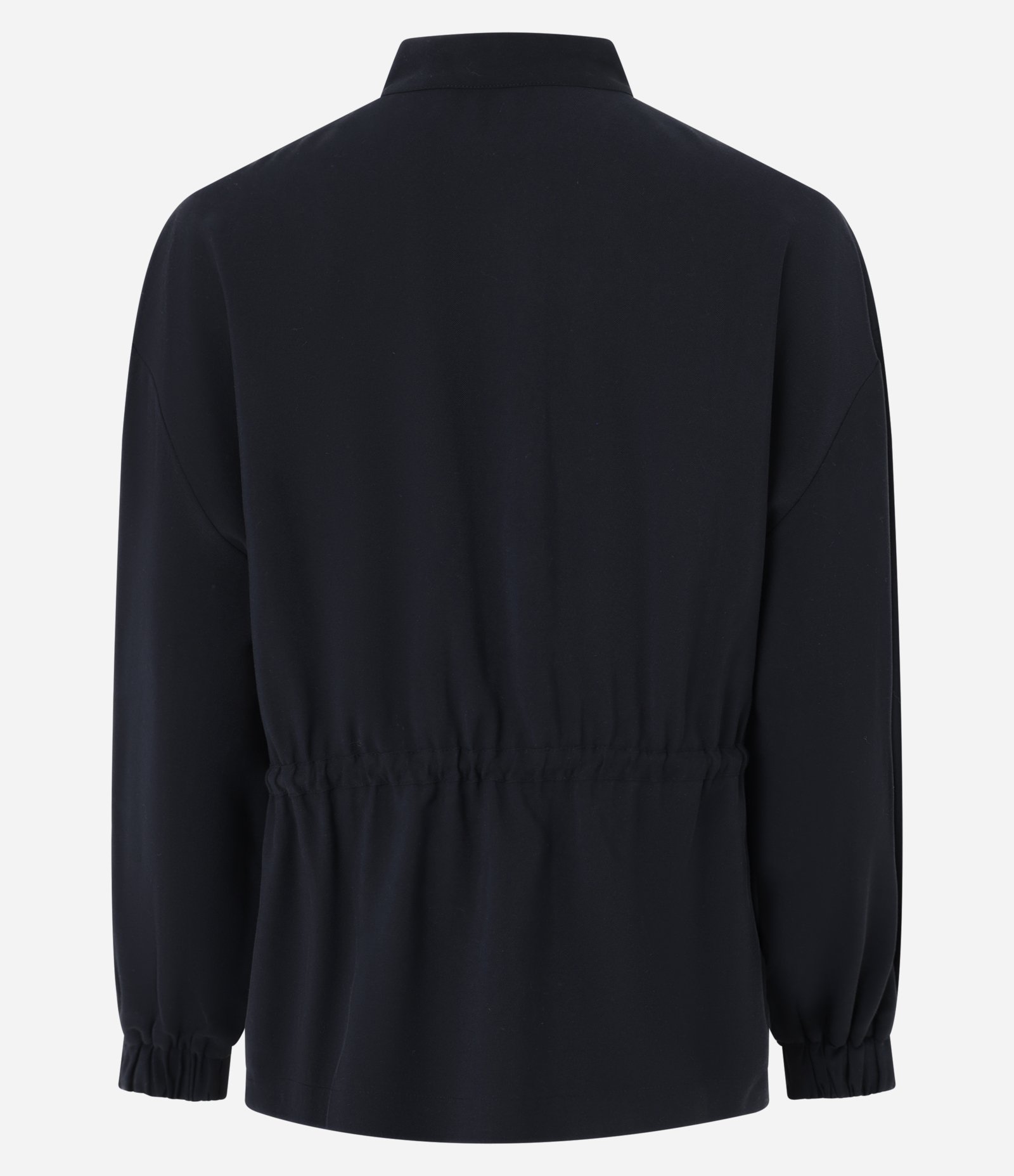 Jaqueta Parka em Viscose com Tencel na Cintura e Gola Alta Preto 8