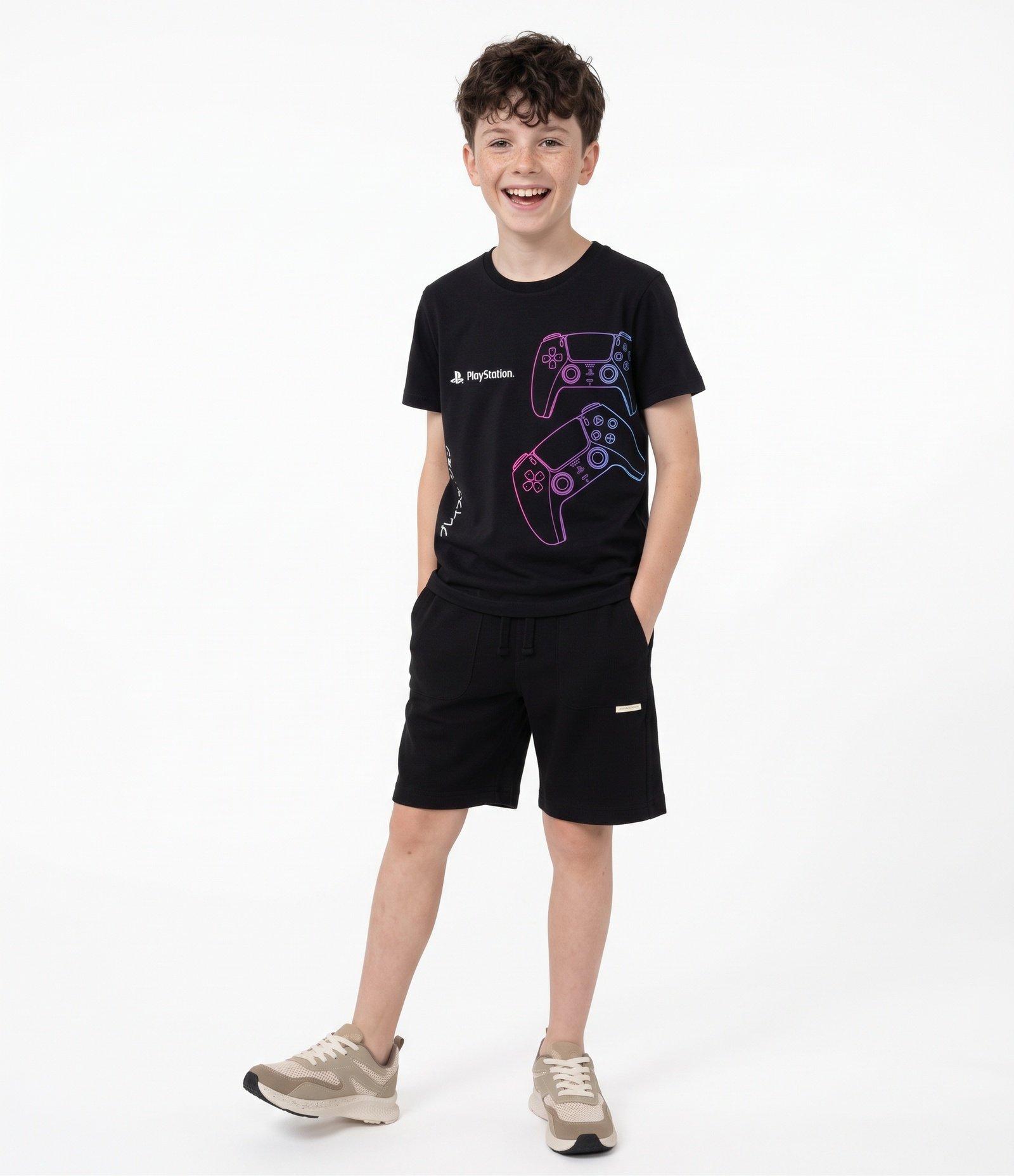 Camiseta Comfort Infantil com Estampa Playstation - Tam 5 a 14 Anos Preto 1