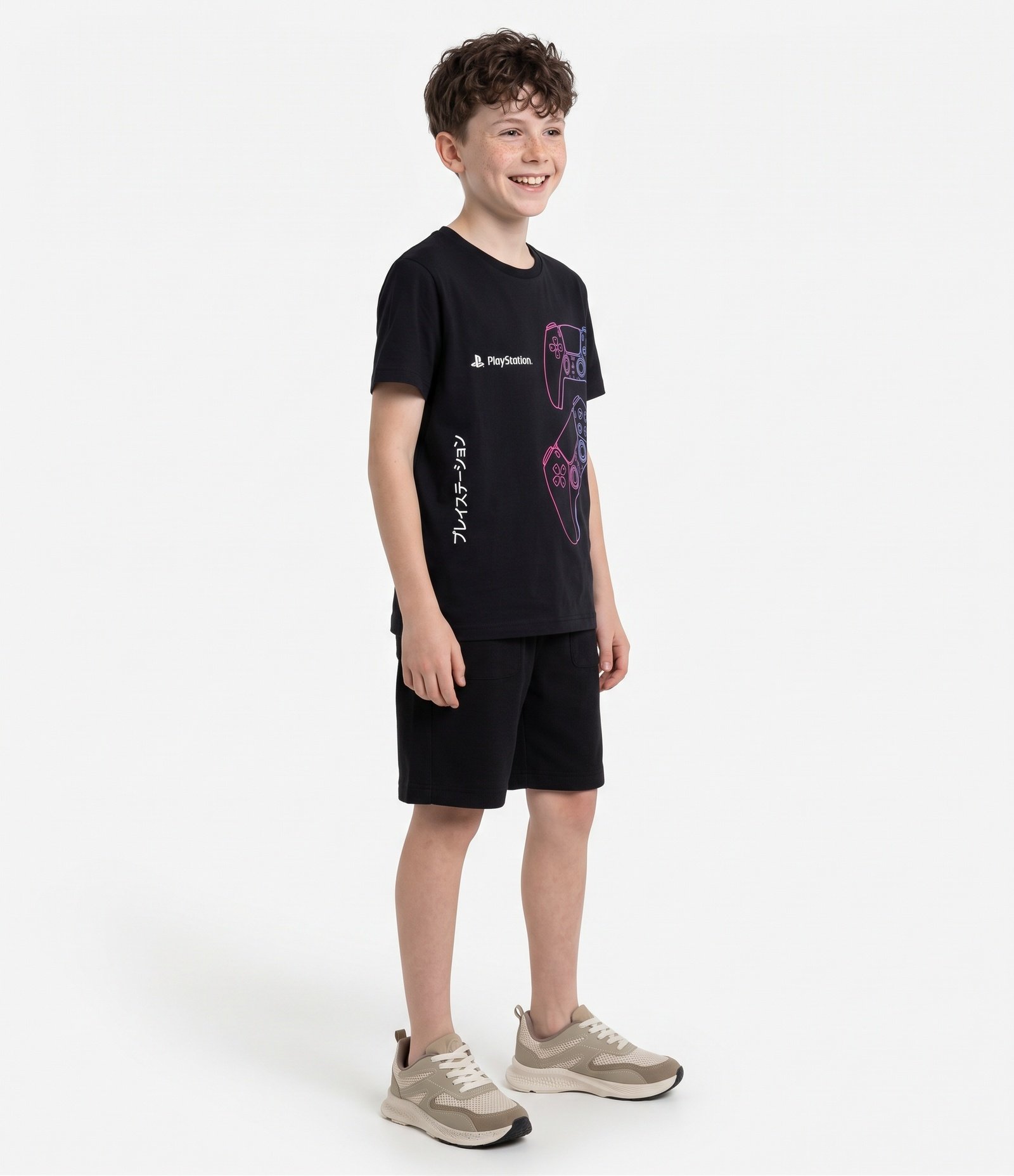 Camiseta Comfort Infantil com Estampa Playstation - Tam 5 a 14 Anos Preto 2