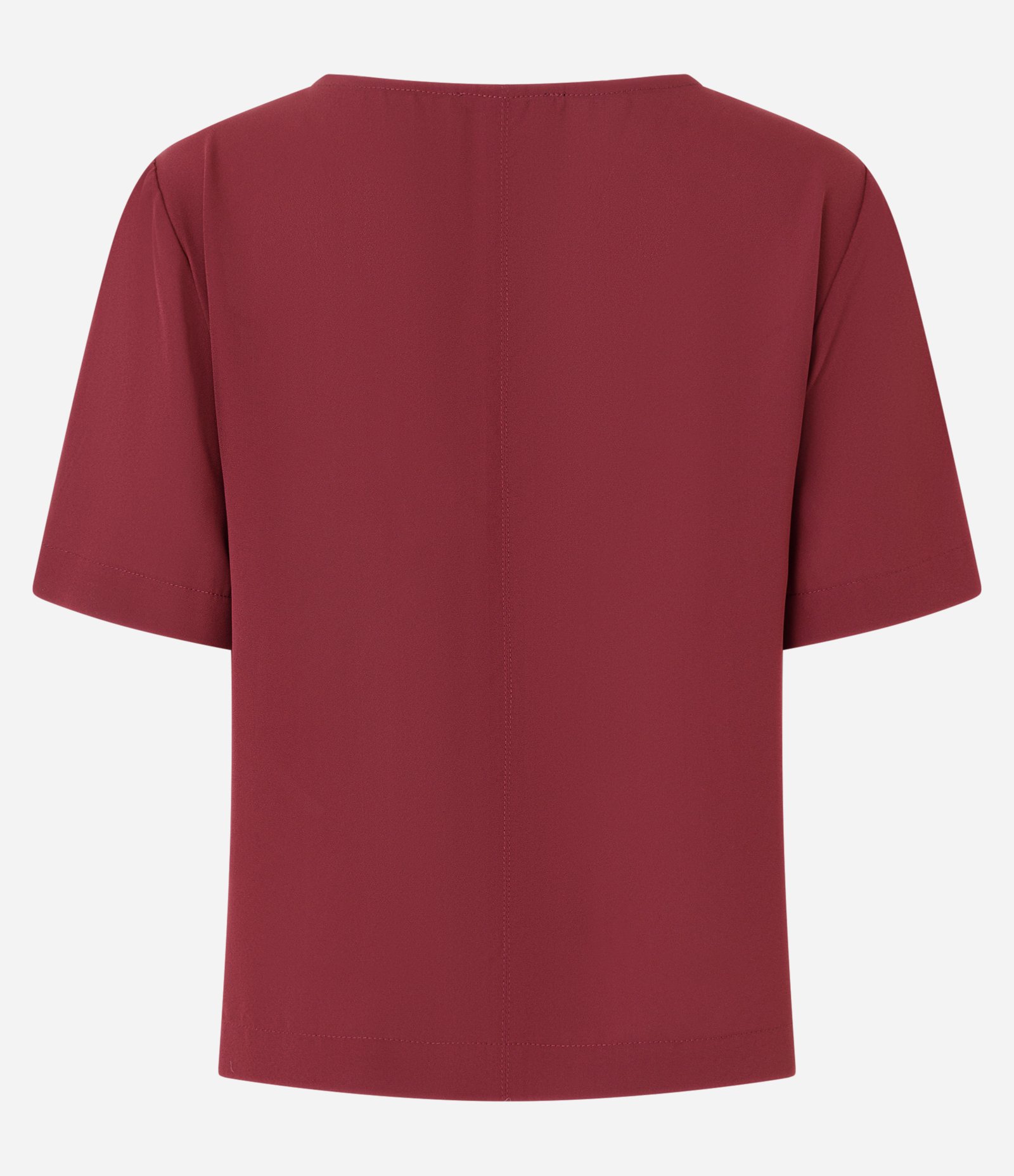 Blusa Básica em Crepe com Costura Frontal Vermelho 6
