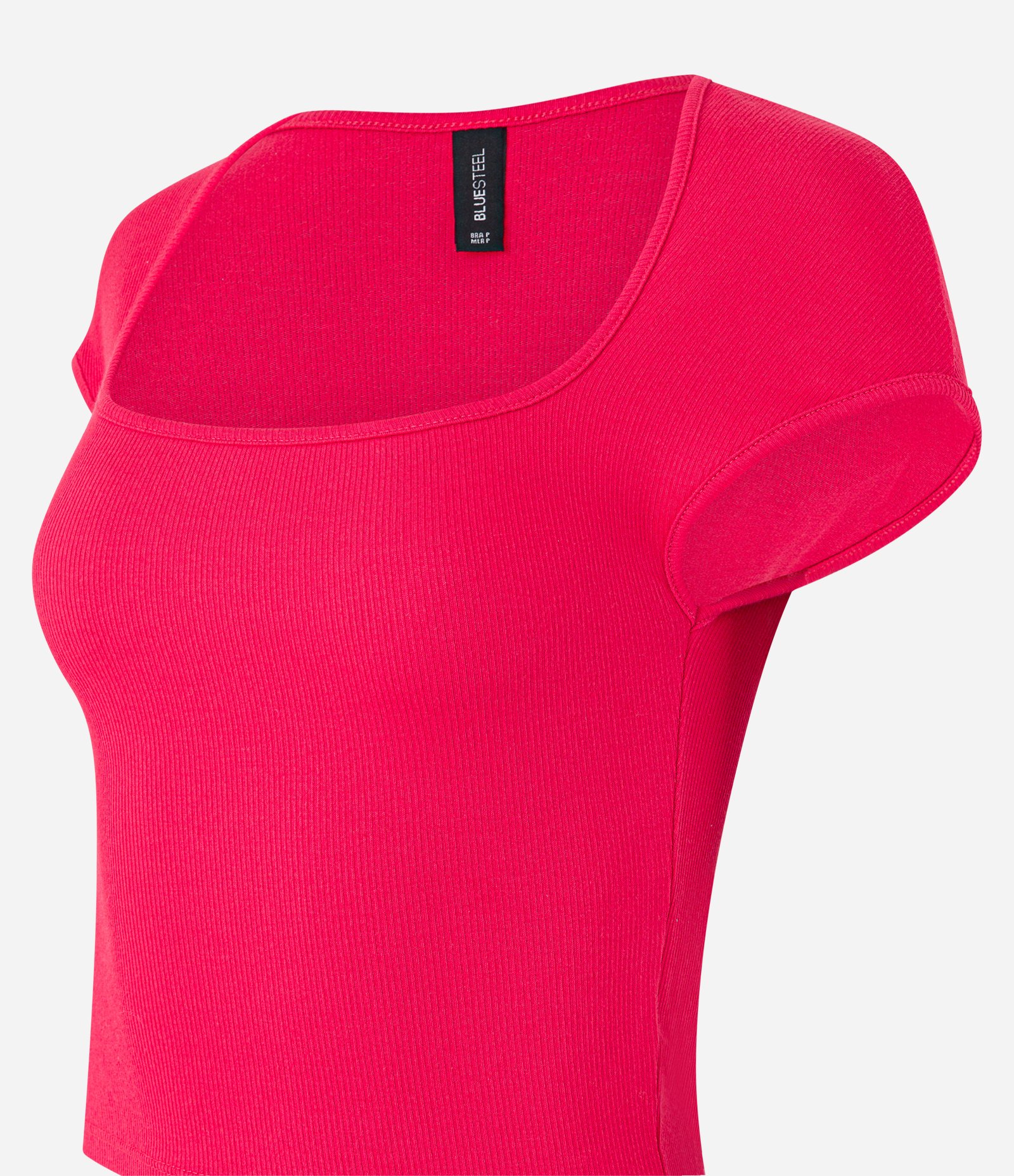 Blusa em Ribana com Decote Quadrado Vermelho 5