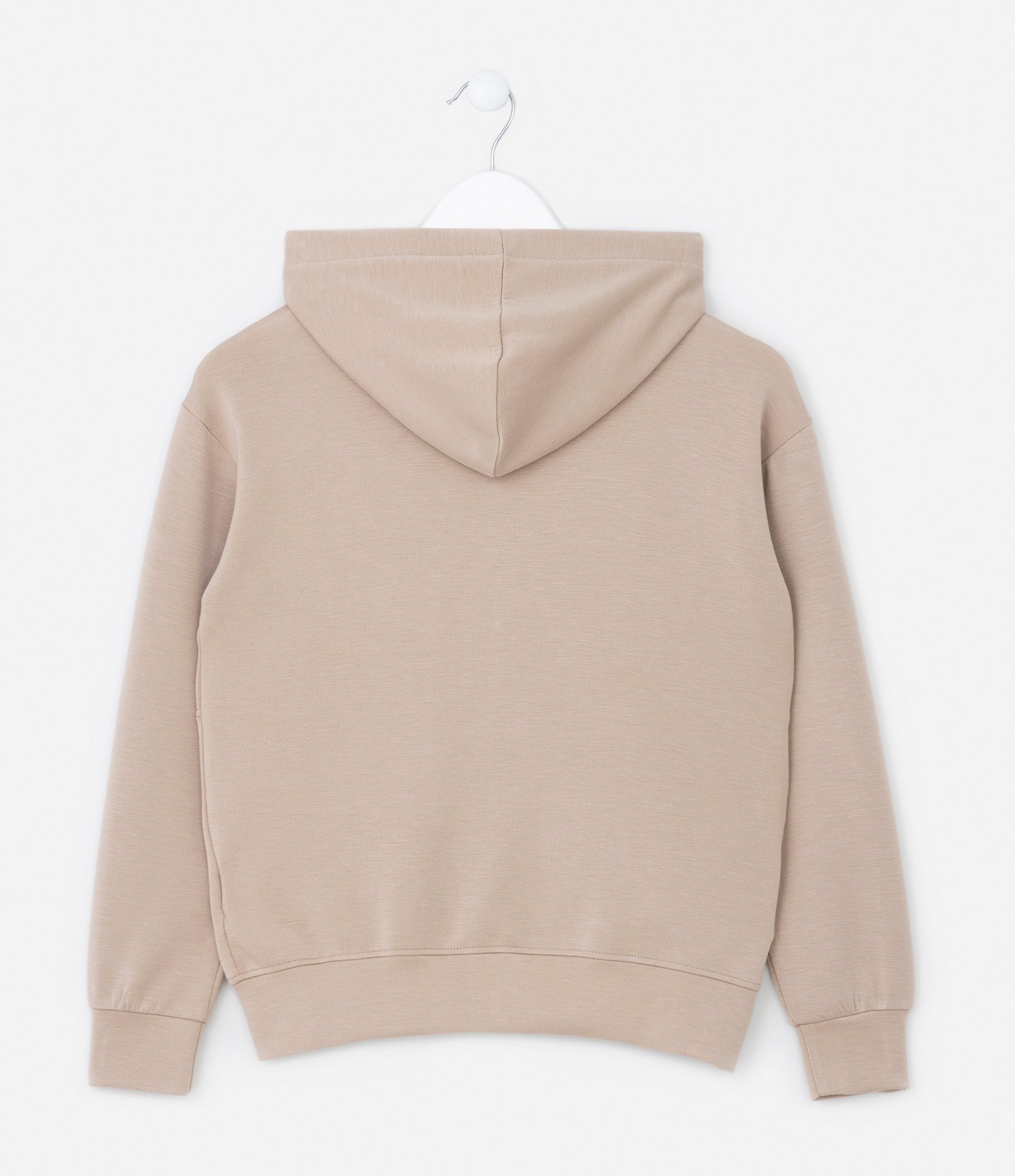 Jaqueta Infantil com Toque Suave e Capuz -Tam 5 a 14 Anos Bege 2