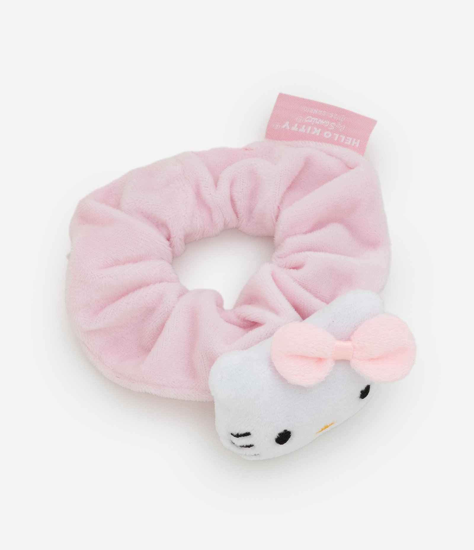 Scrunchie Infantil em Veludo da Hello Kitty 3D Rosa 1