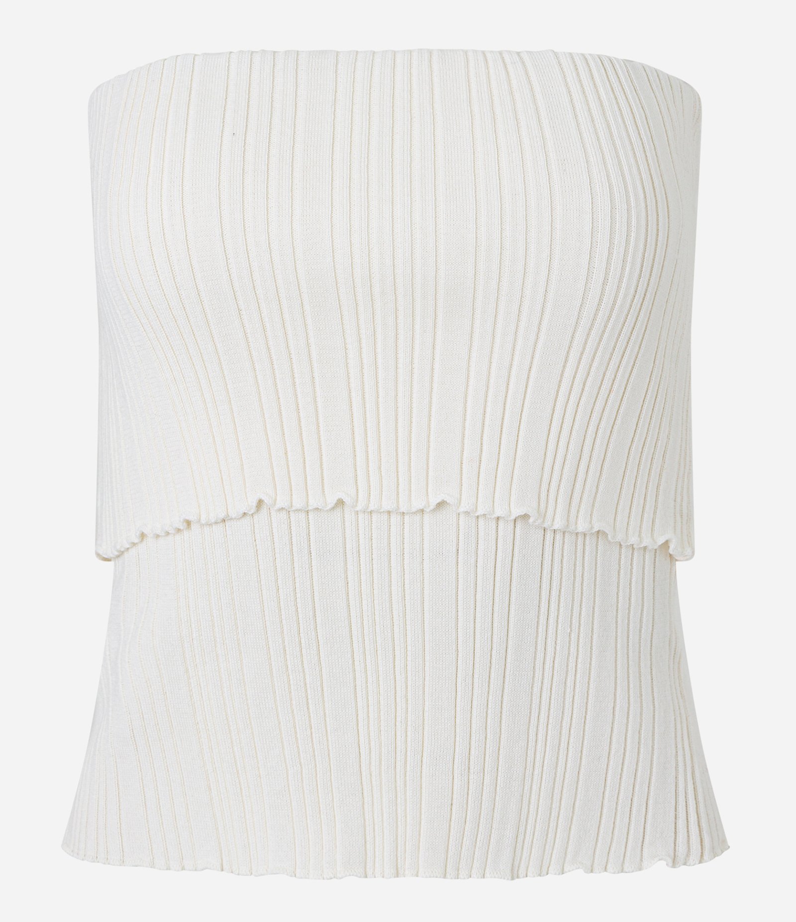 Blusa Tomara Que Caia em Tricô com Busto Dobrado Off White 5